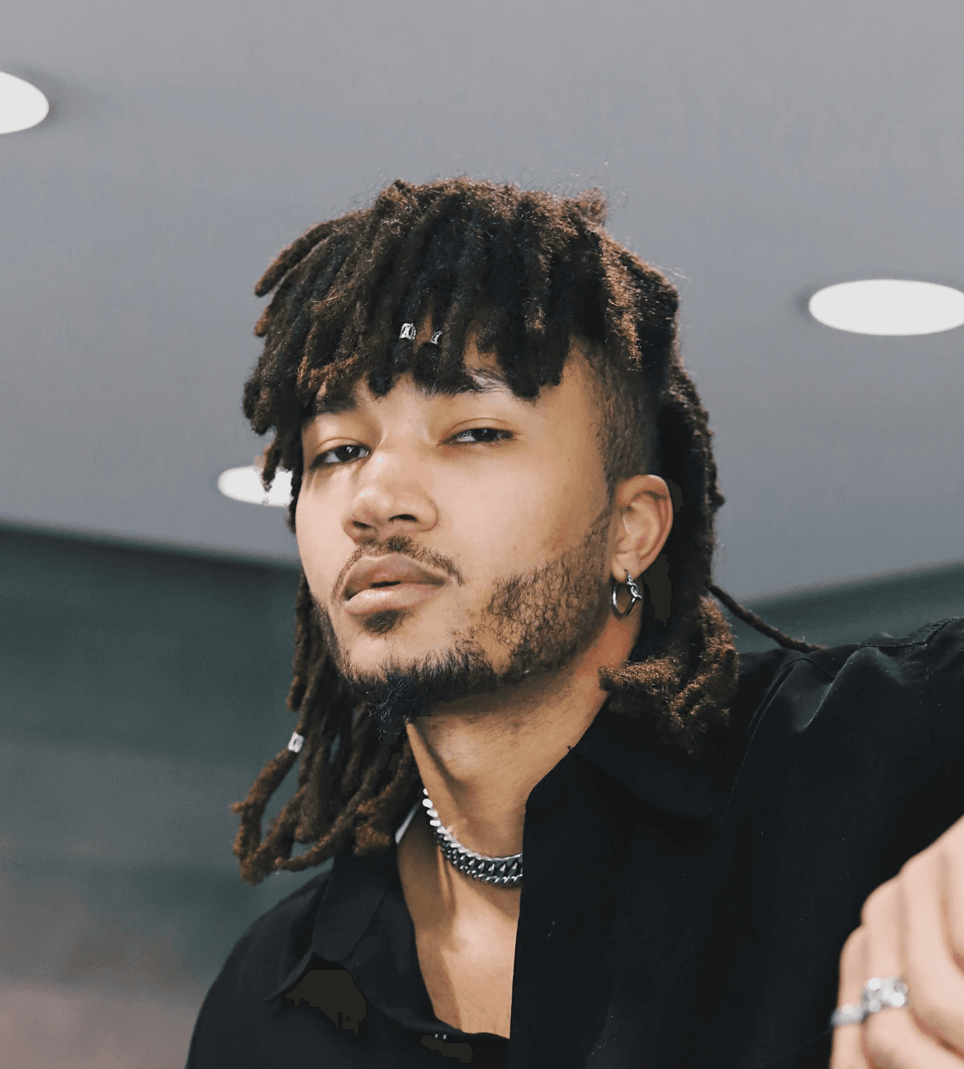 man in black button up shirt