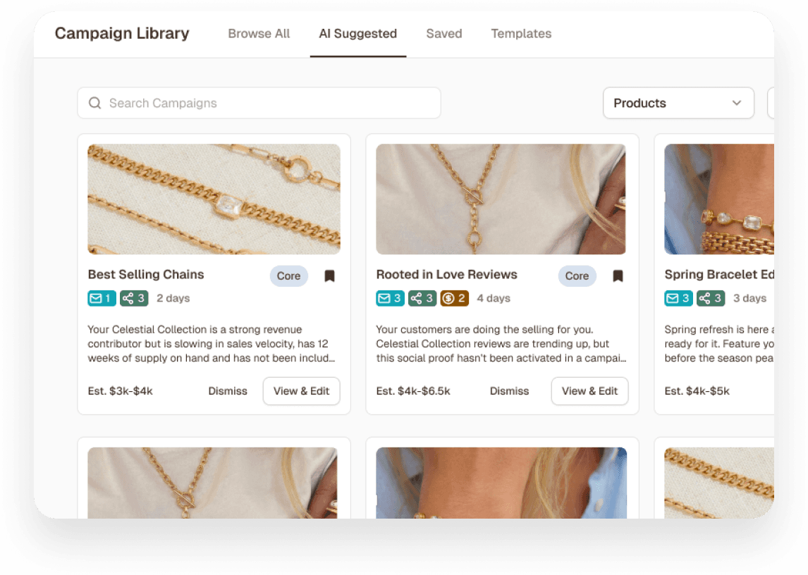 Marklo campaign suggestion tailored to brand rules, showing campaign theme, channels, and offer details