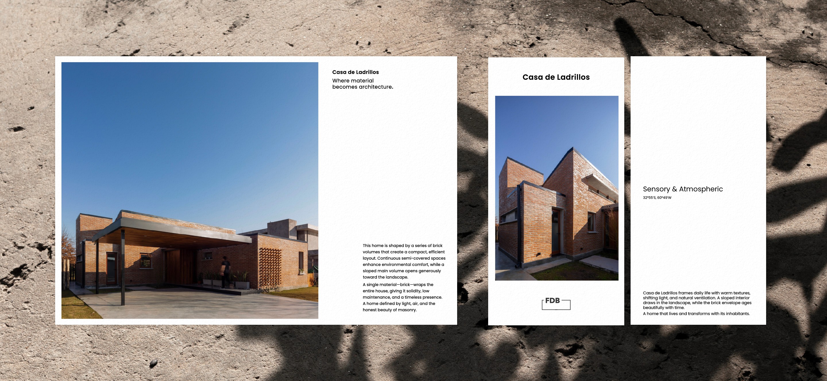 Minimalist brand guidelines and editorial layout design for a luxury residential architecture firm.