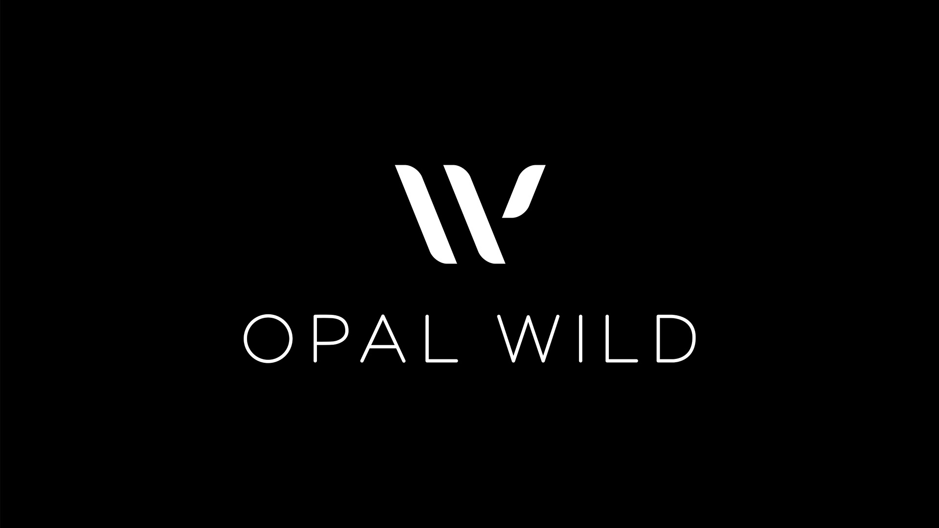 Opal Wild vertical logo and word mark lockup - black