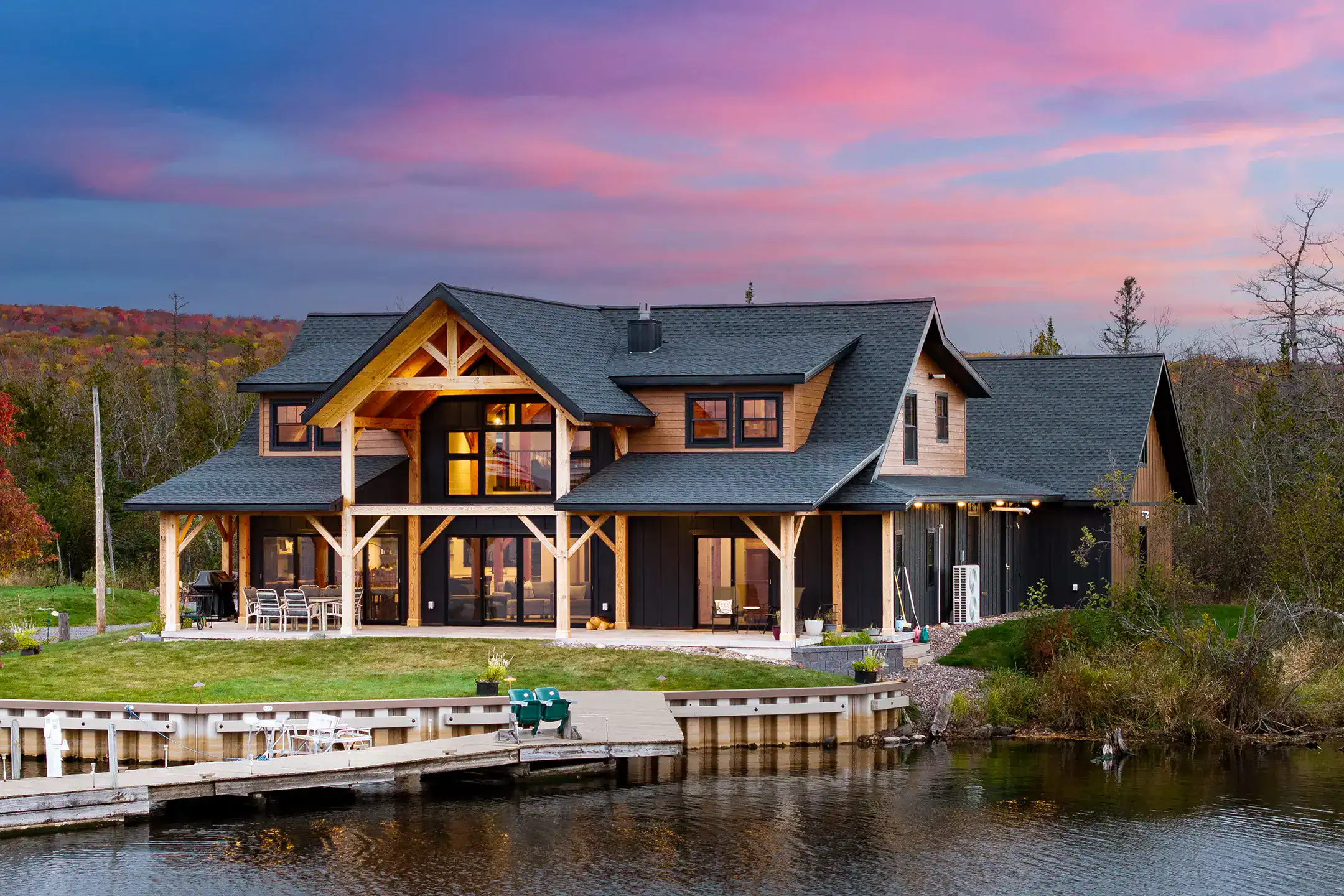 Upper Peninsula waterfront timber frame home photographed by Citadel Photography — view 2