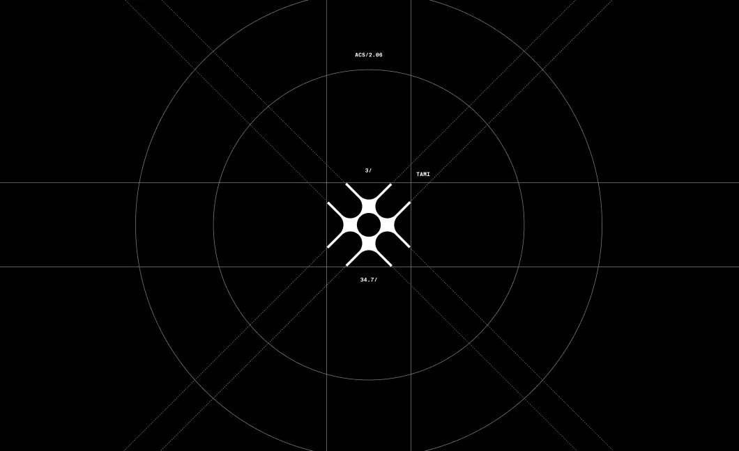 Tami symbol construction grid on black