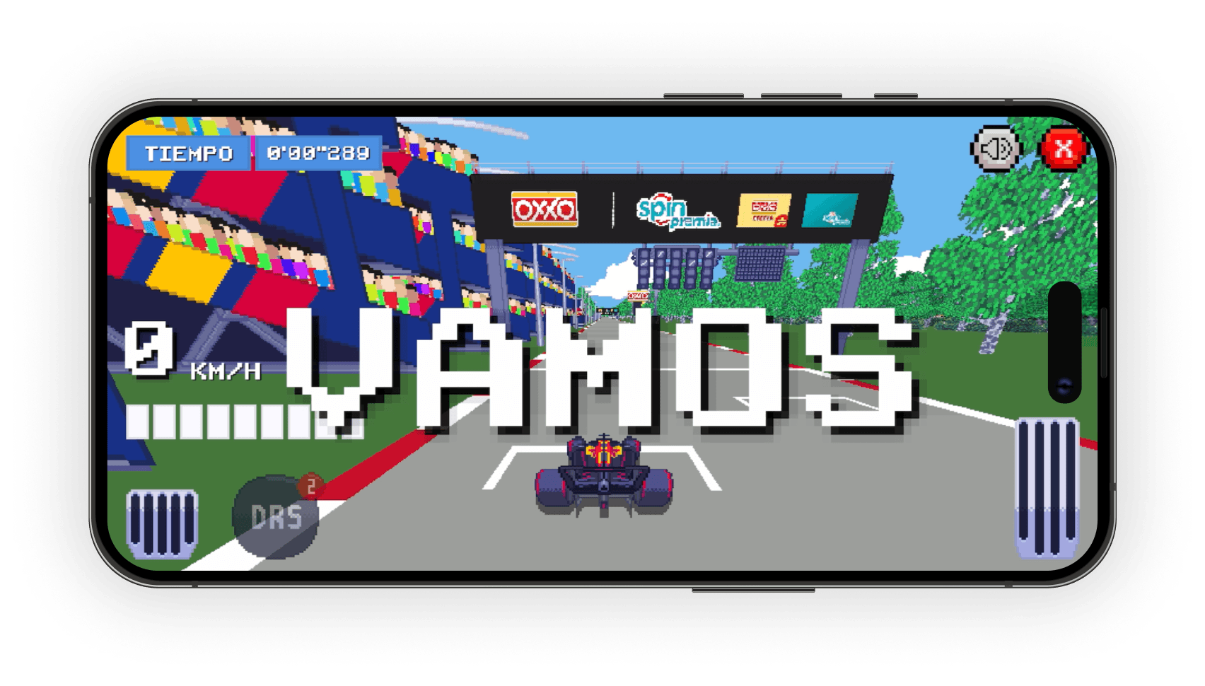 Start screen of the F1 race game