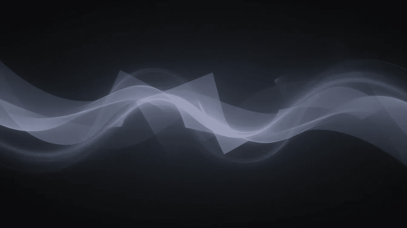 The image features abstract geometric shapes flowing in motion against a dark background, illuminated by soft blue and purple light trails, creating a dynamic and visually engaging scene that reflects the essence of digital innovation and web design. This captivating design symbolizes the creative solutions offered by a leading web design company in the United Arab Emirates.