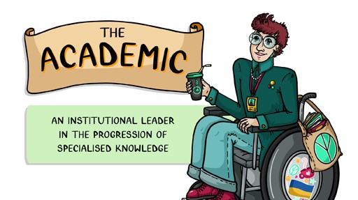 Bespoke hand-drawn digital image of an Academic. Created by Inky Thinking