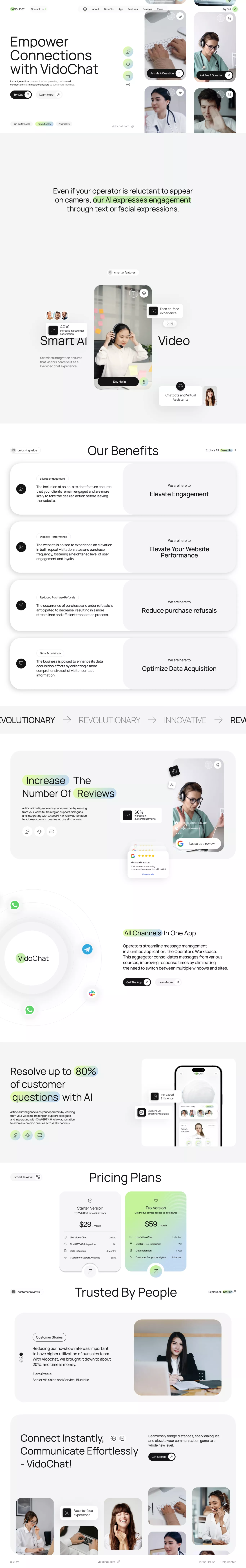 VidoChat other page screenshot showcasing Tech design