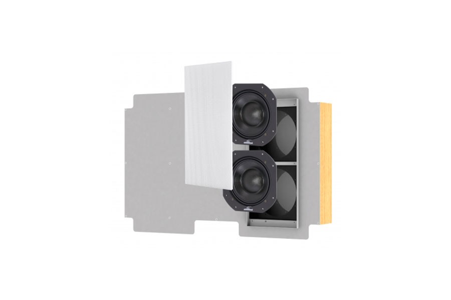 Black smart home device with screen showing time and temp