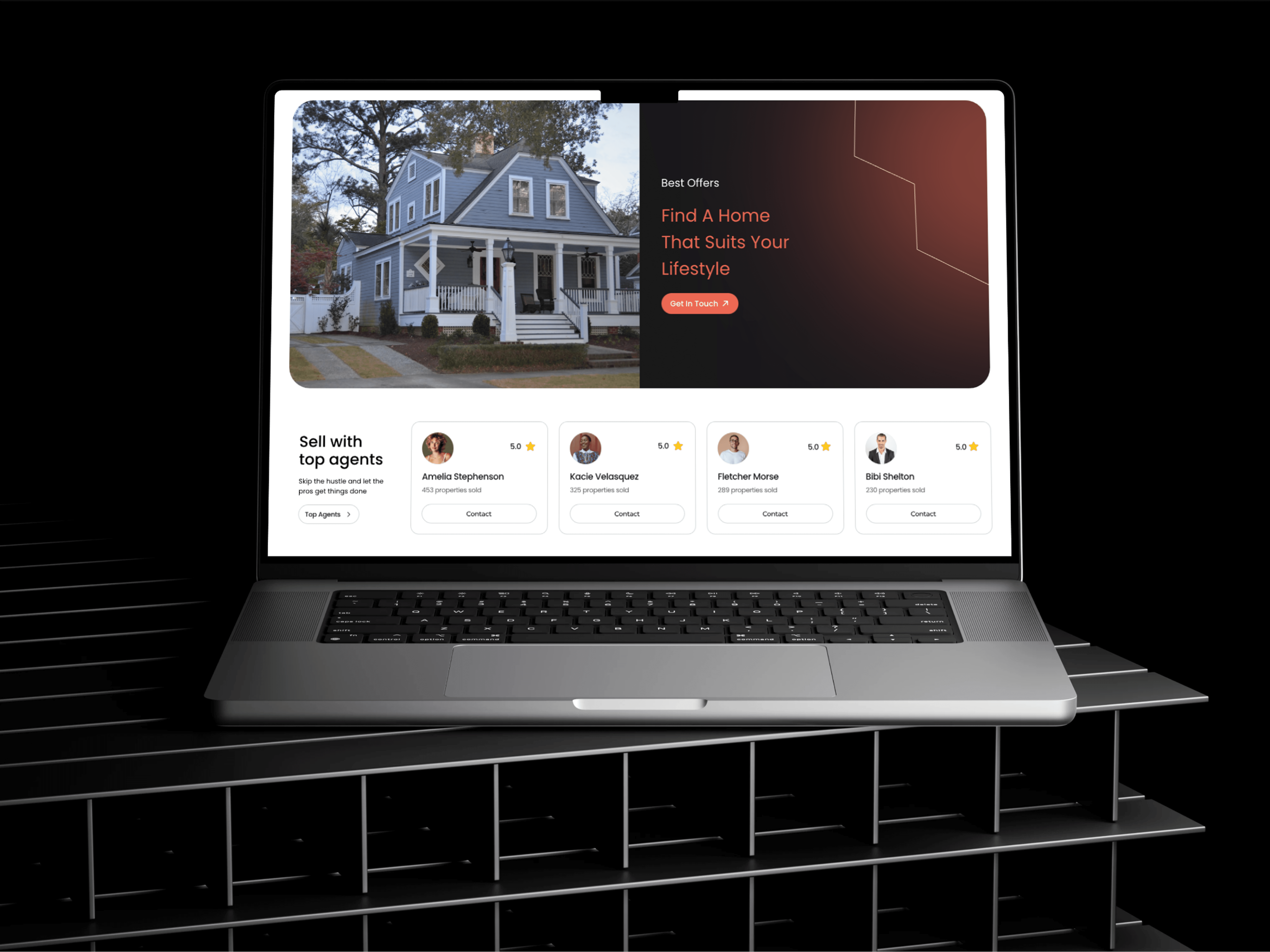 Homely website in macbook mockup