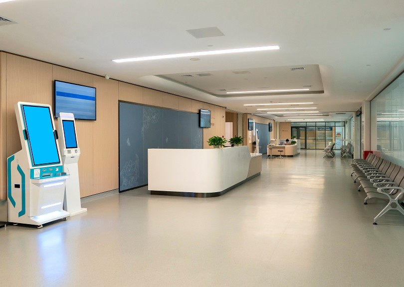 Modern hospital reception area
