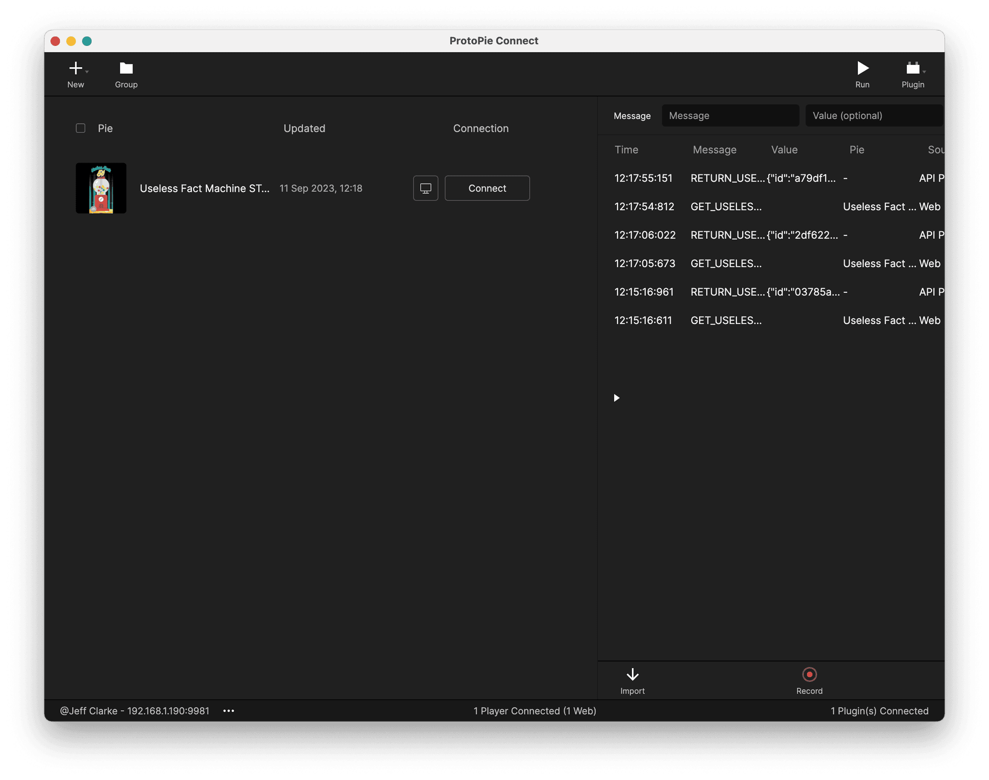 The Message flow is useful for troubleshooting bugs in your interaction.