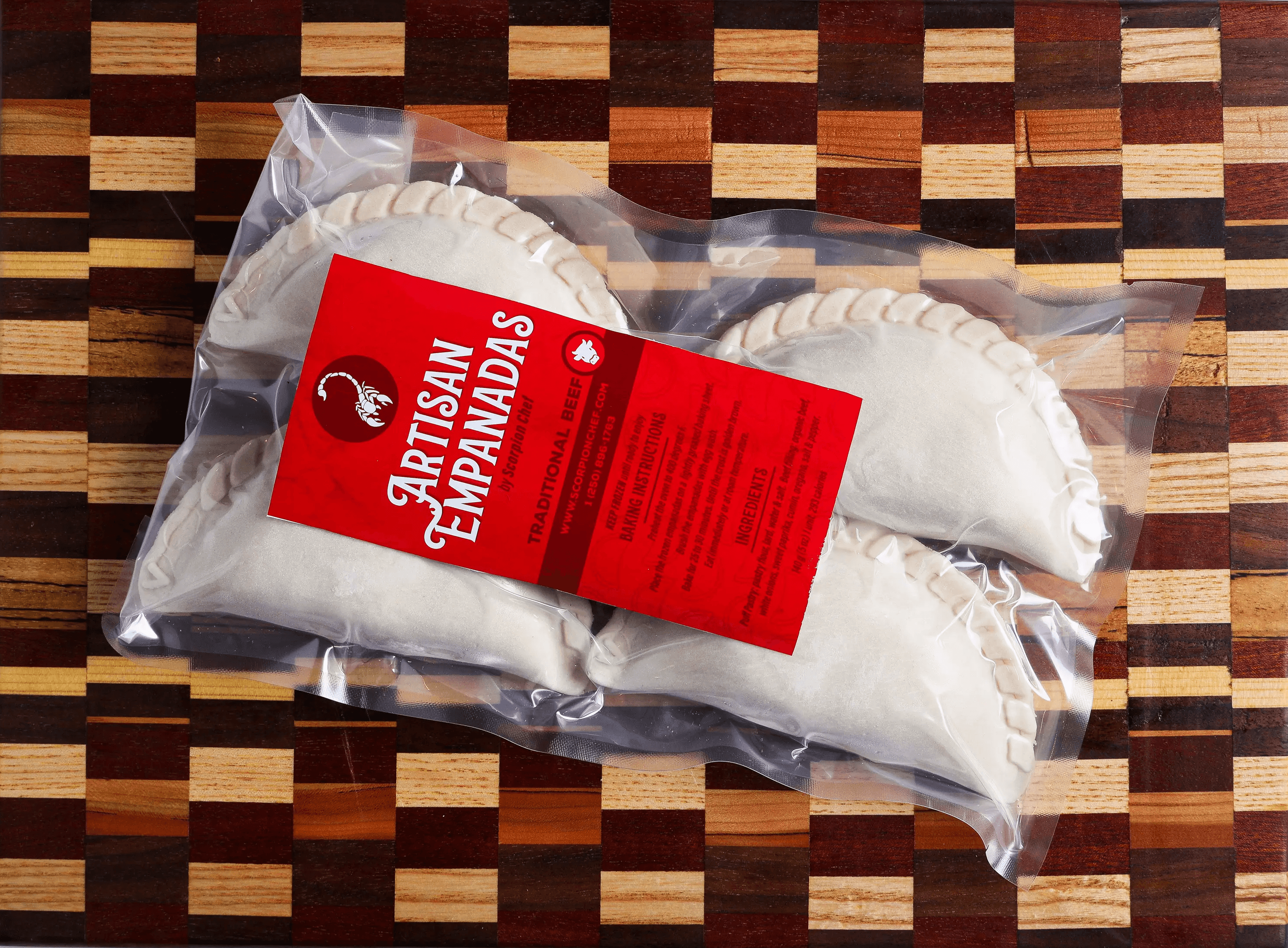 Scorpion Chef frozen artisan beef empanadas 4 pack Vancouver Island