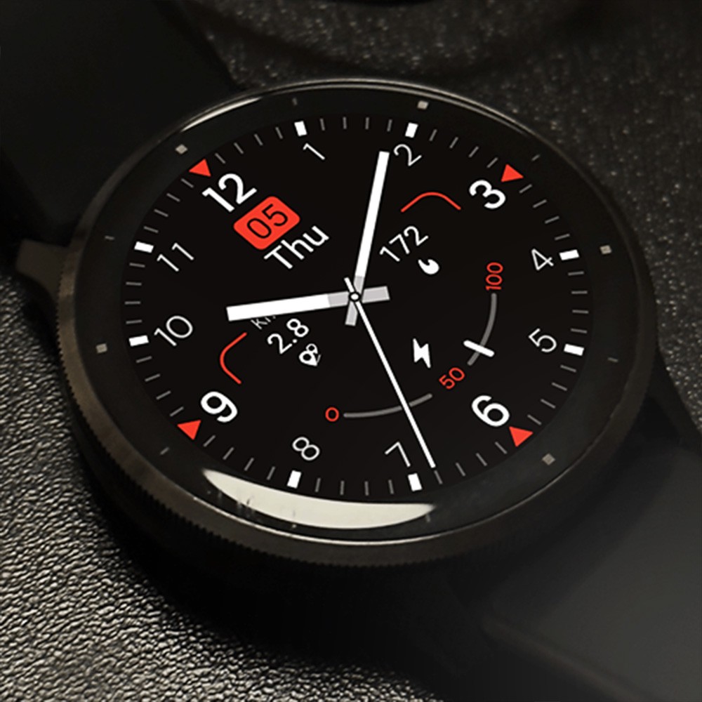 Garmin smartwatch displaying a minimal watch face
