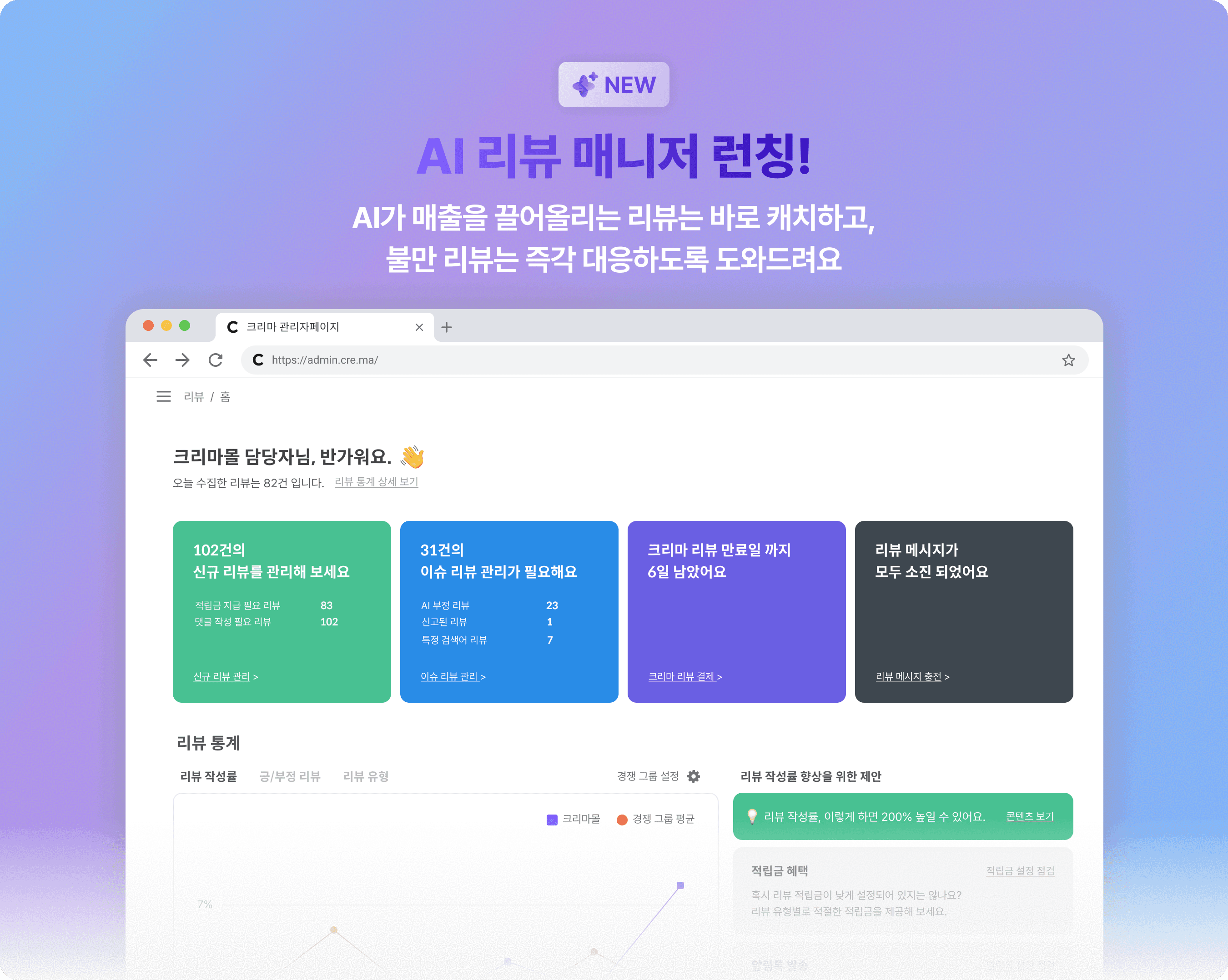 크리마 리뷰 AI 리뷰 매니저