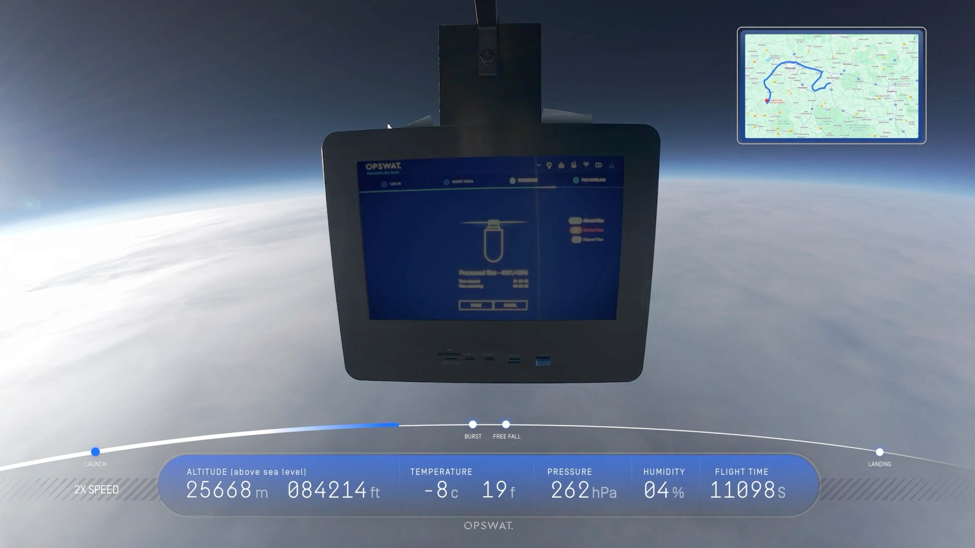 Kiosk Mini in near-space conditions during the mission