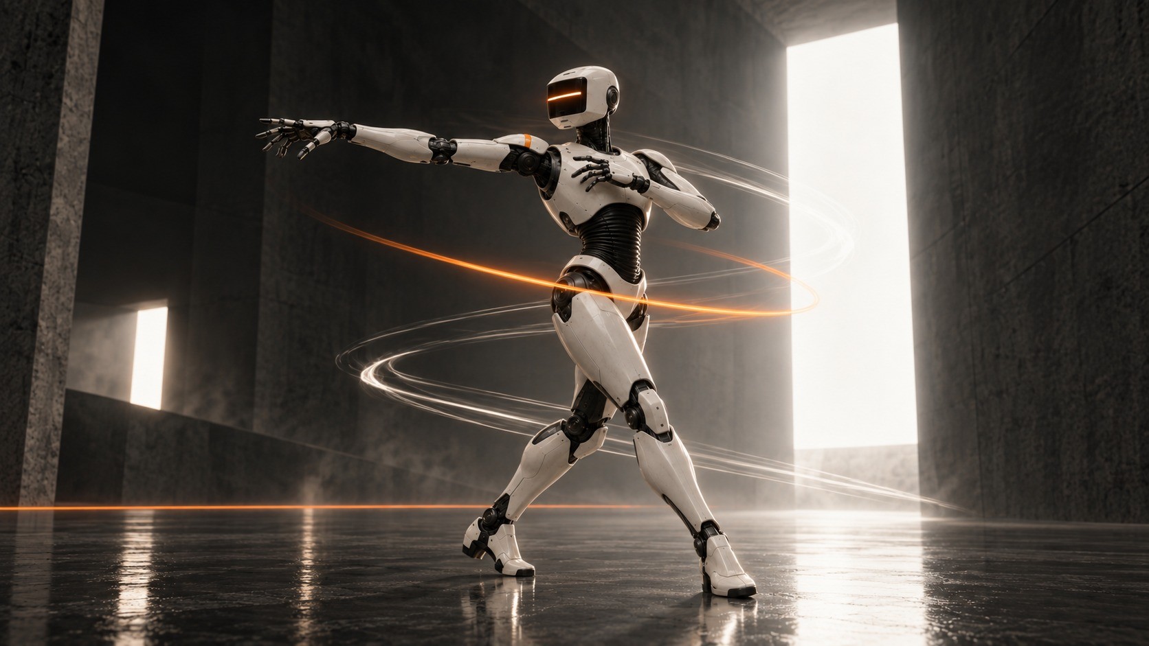 TRACE: The turn ends. A line of light keeps its rhythm.