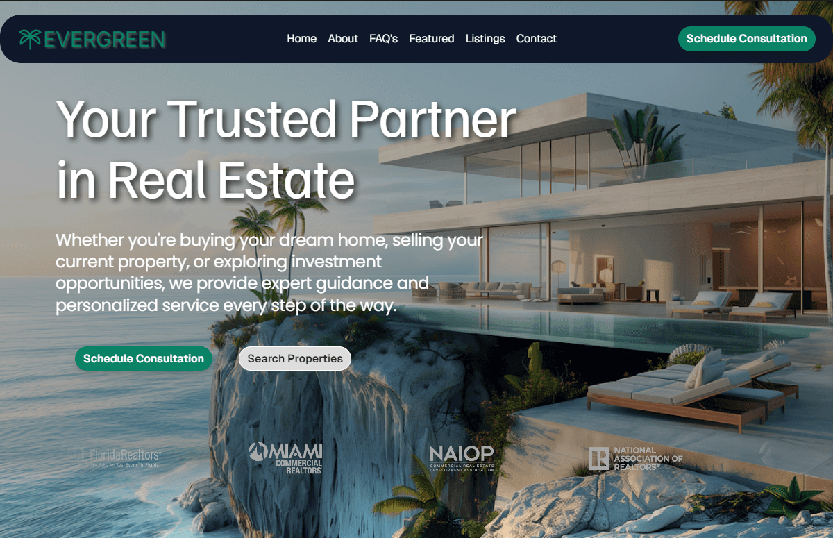 Evergreen website template image
