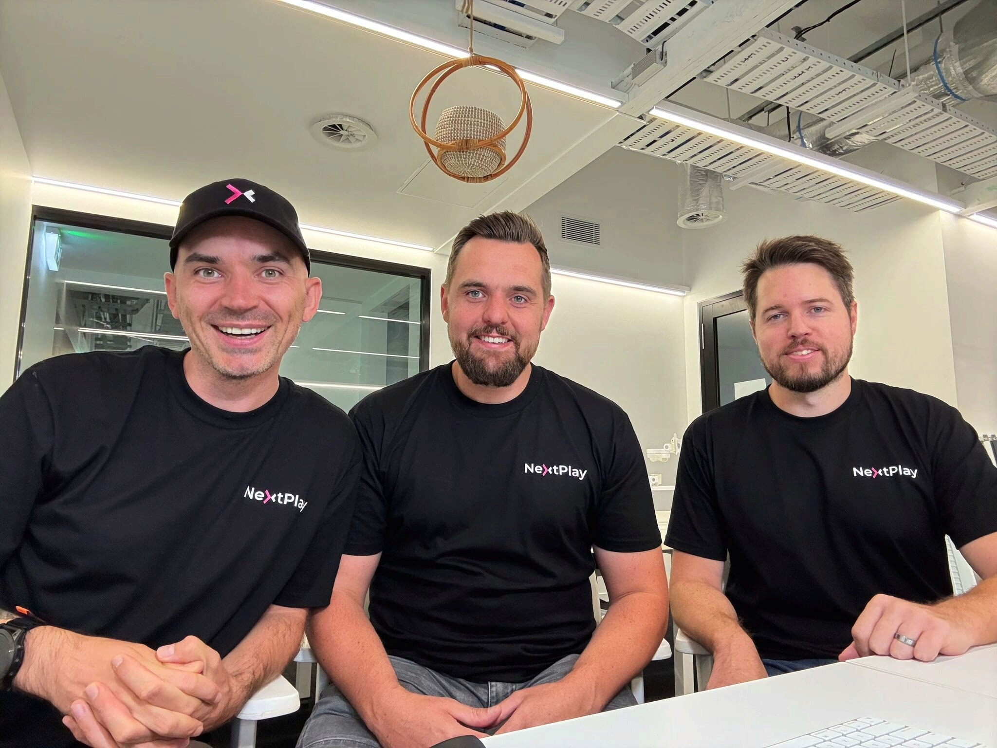The NextPlay team at our office at the AI lab at the Peregian Digital Hub, Sunshine Coast