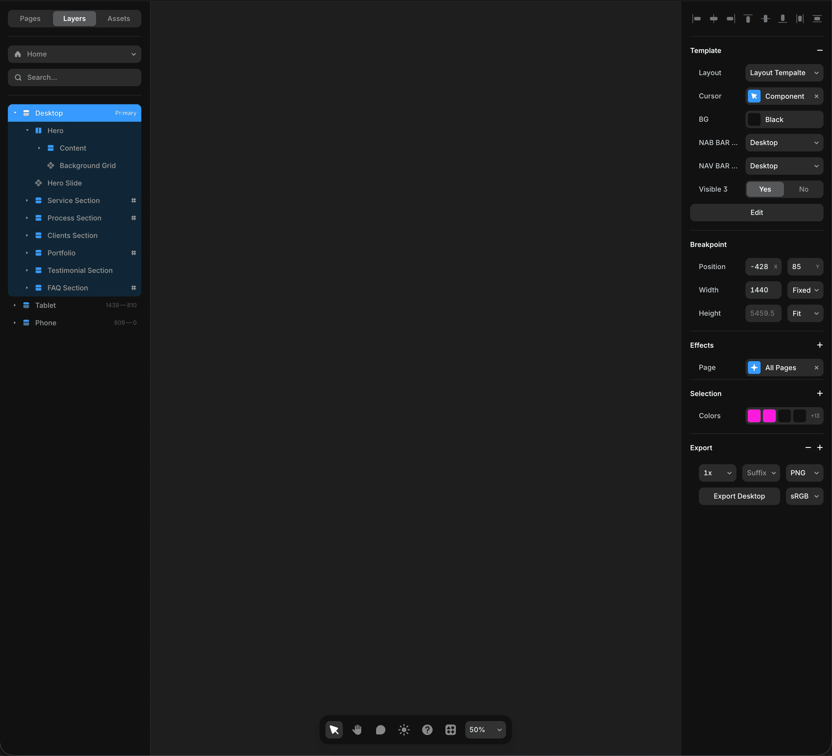 A Framer Canvas background