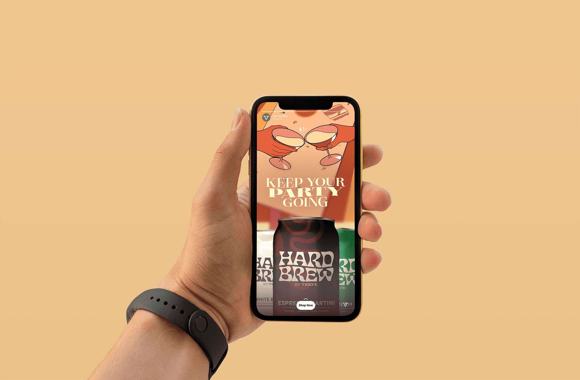 instagram story for hard brew in a phone
