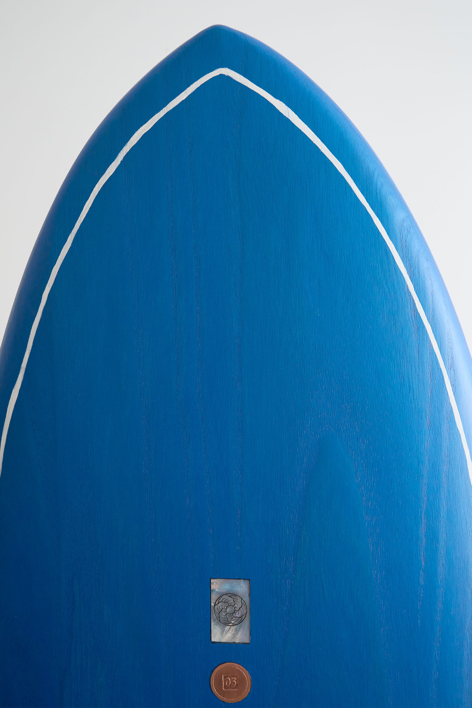 Retro fish nose wooden surfboard