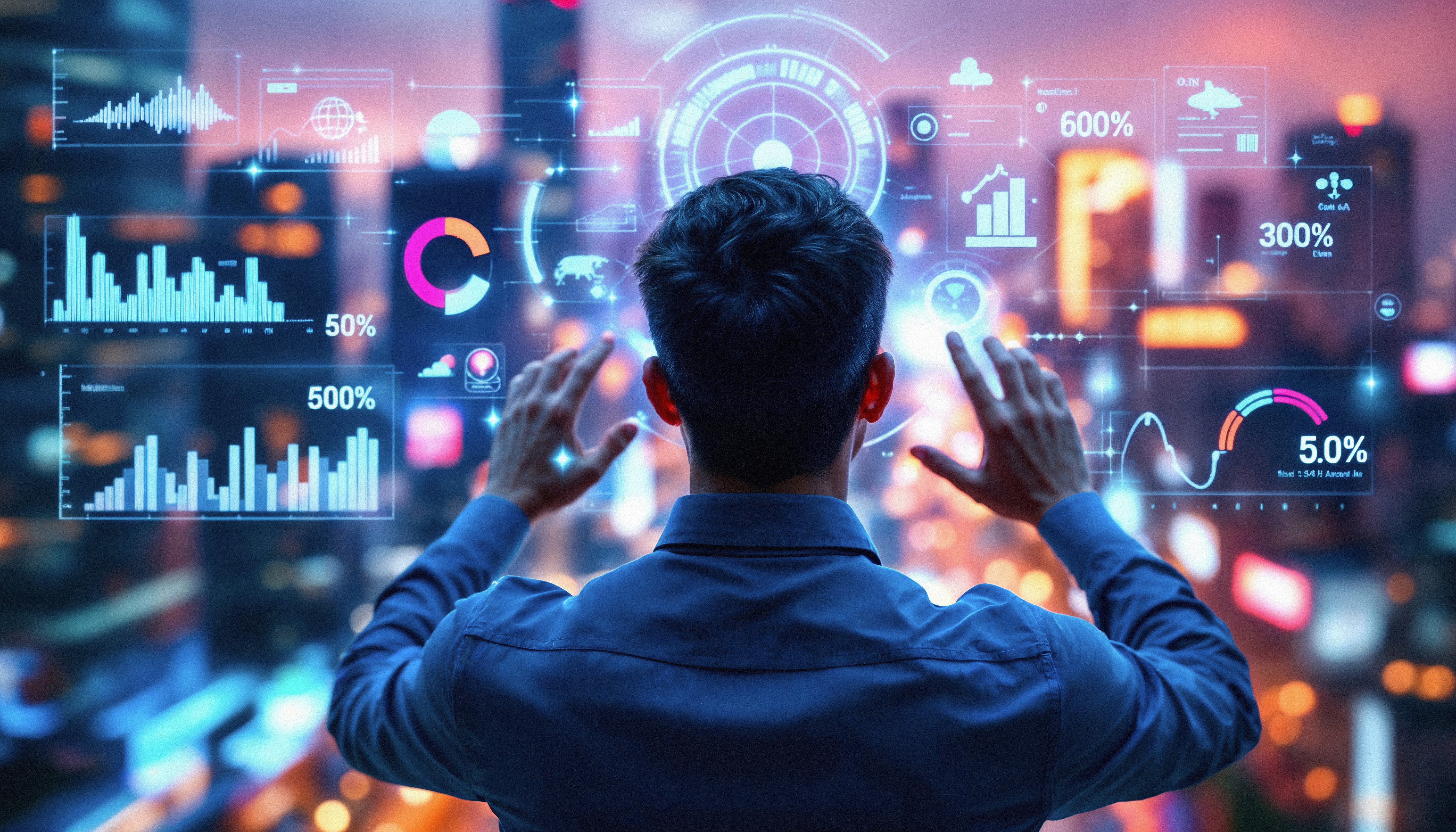 A smiling couple takes a selfie under a clear blue sky. The woman wears a red jacket, and the man, in a green top, holds a smartphone.