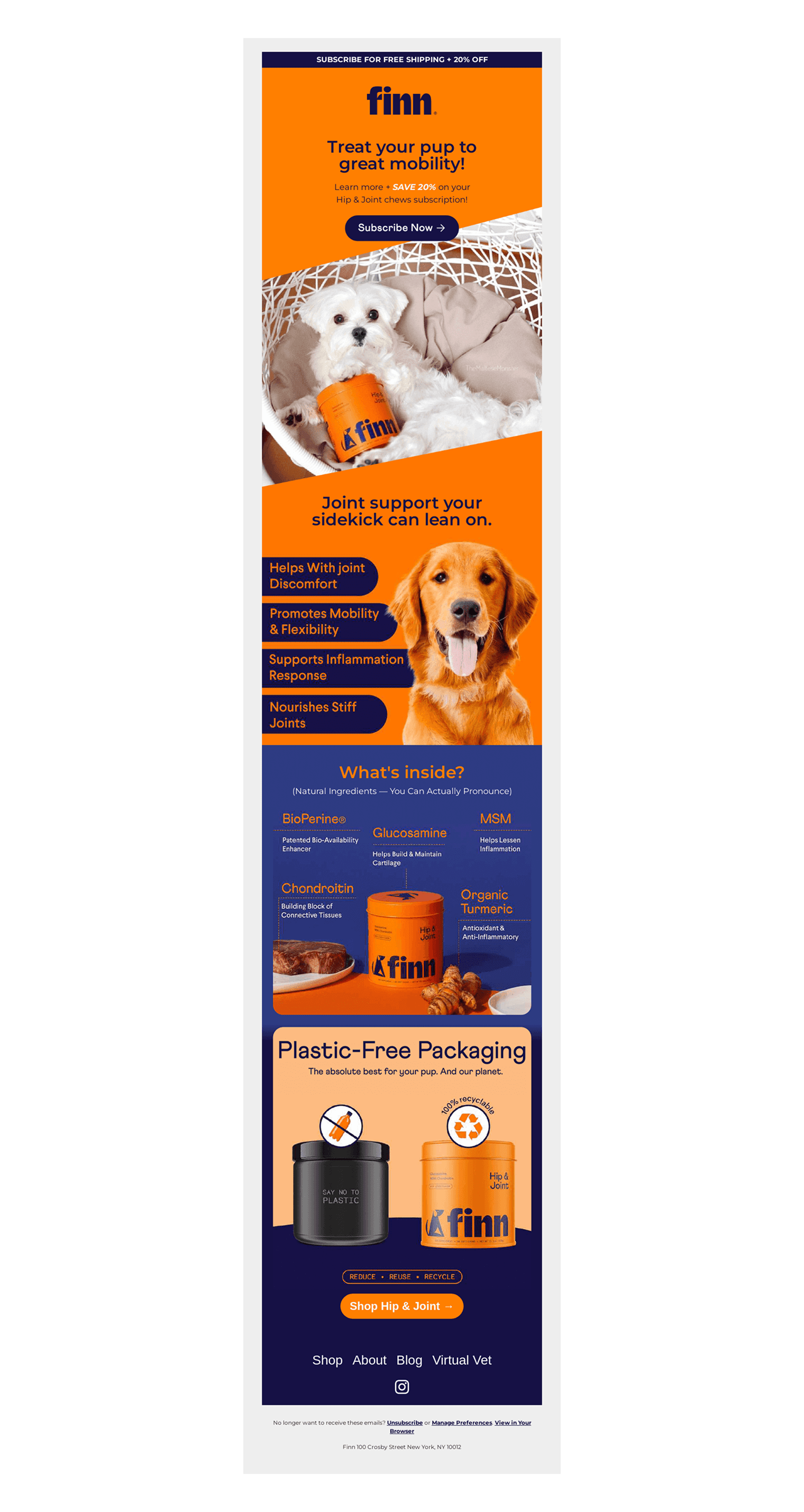 Finn Mobility email featuring a well-structured and visually balanced email layout.