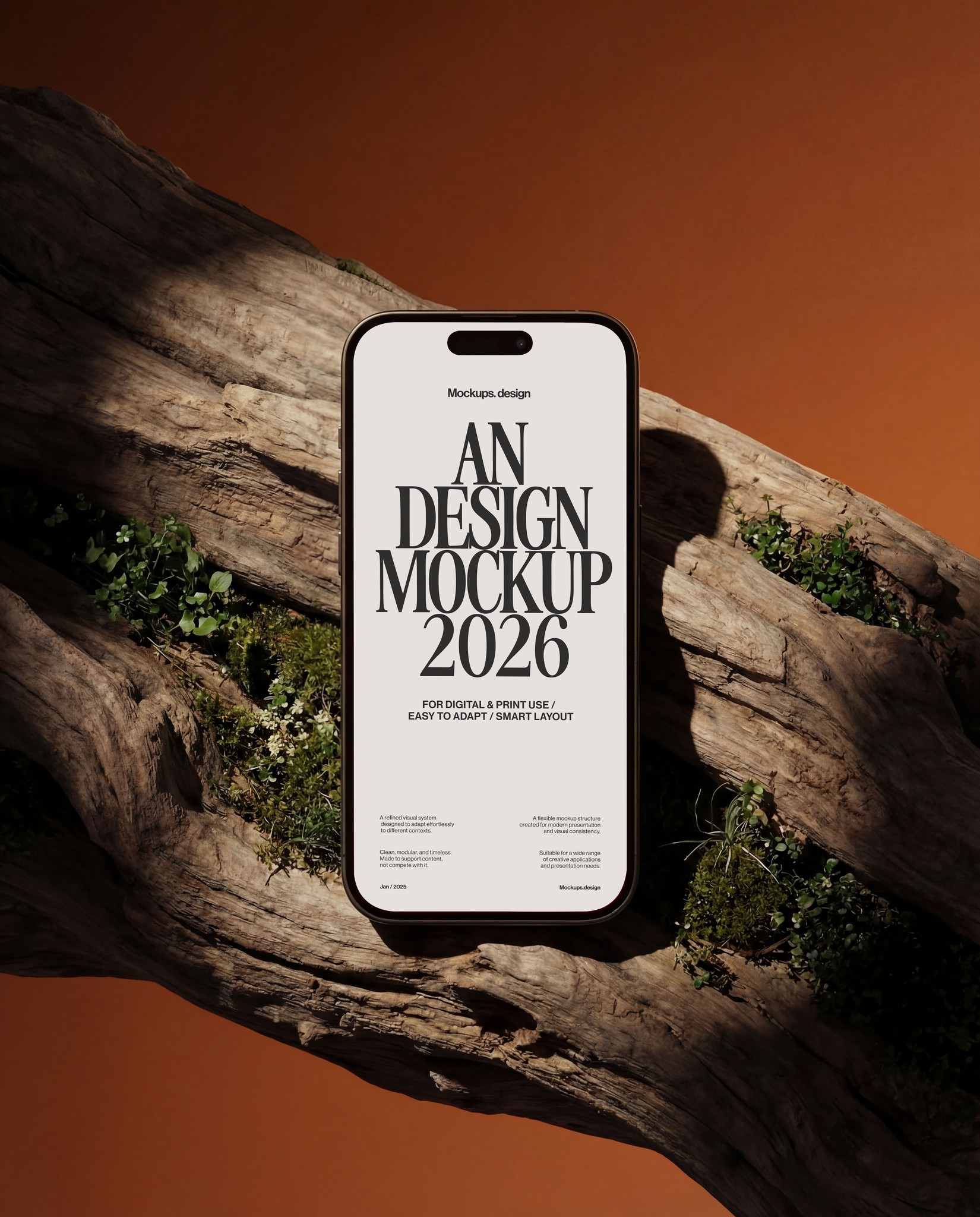 iPhone 16 mockup nature setting