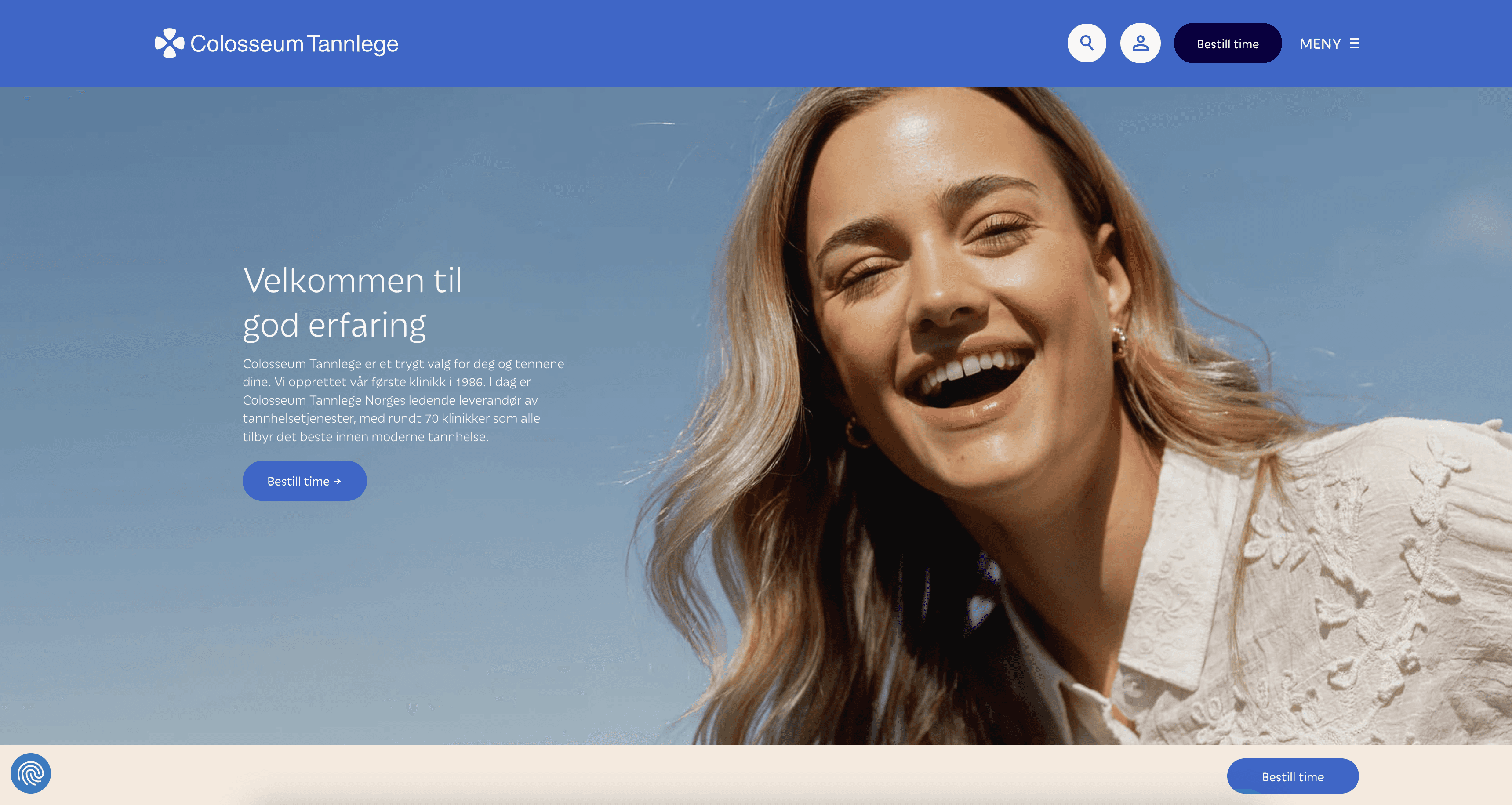 Skjermbilde fra CMS siden til Edentri