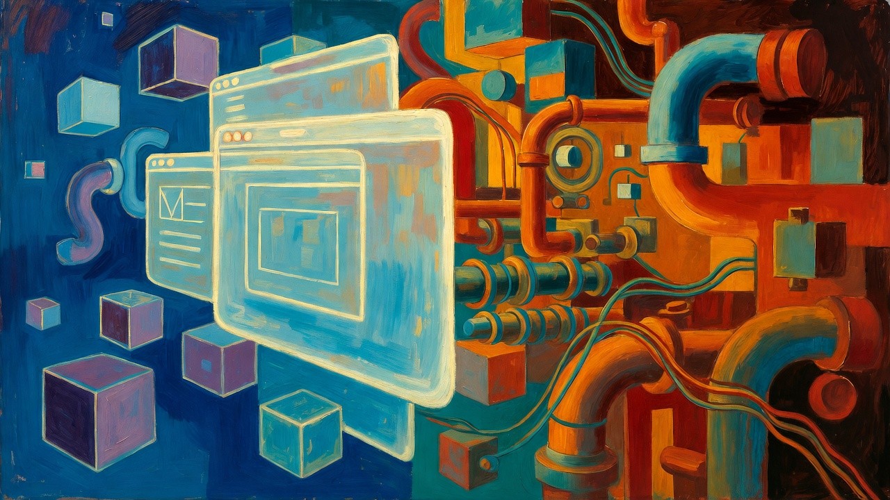 App window and pipes representing the move of AI from tool to infrastructure