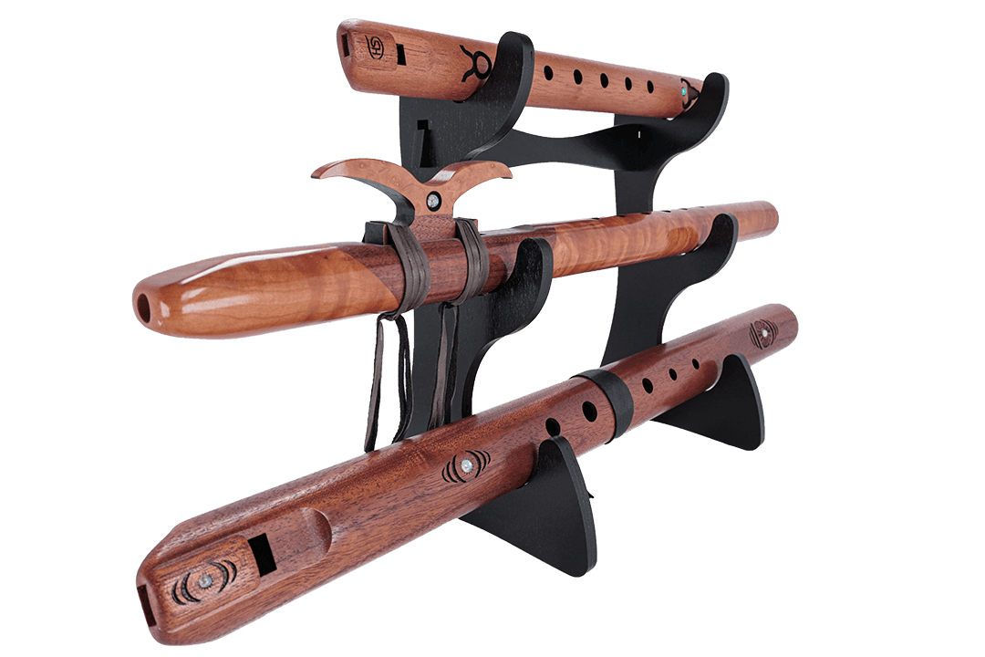 Triple Flute Eco Stand: Obsidian Black