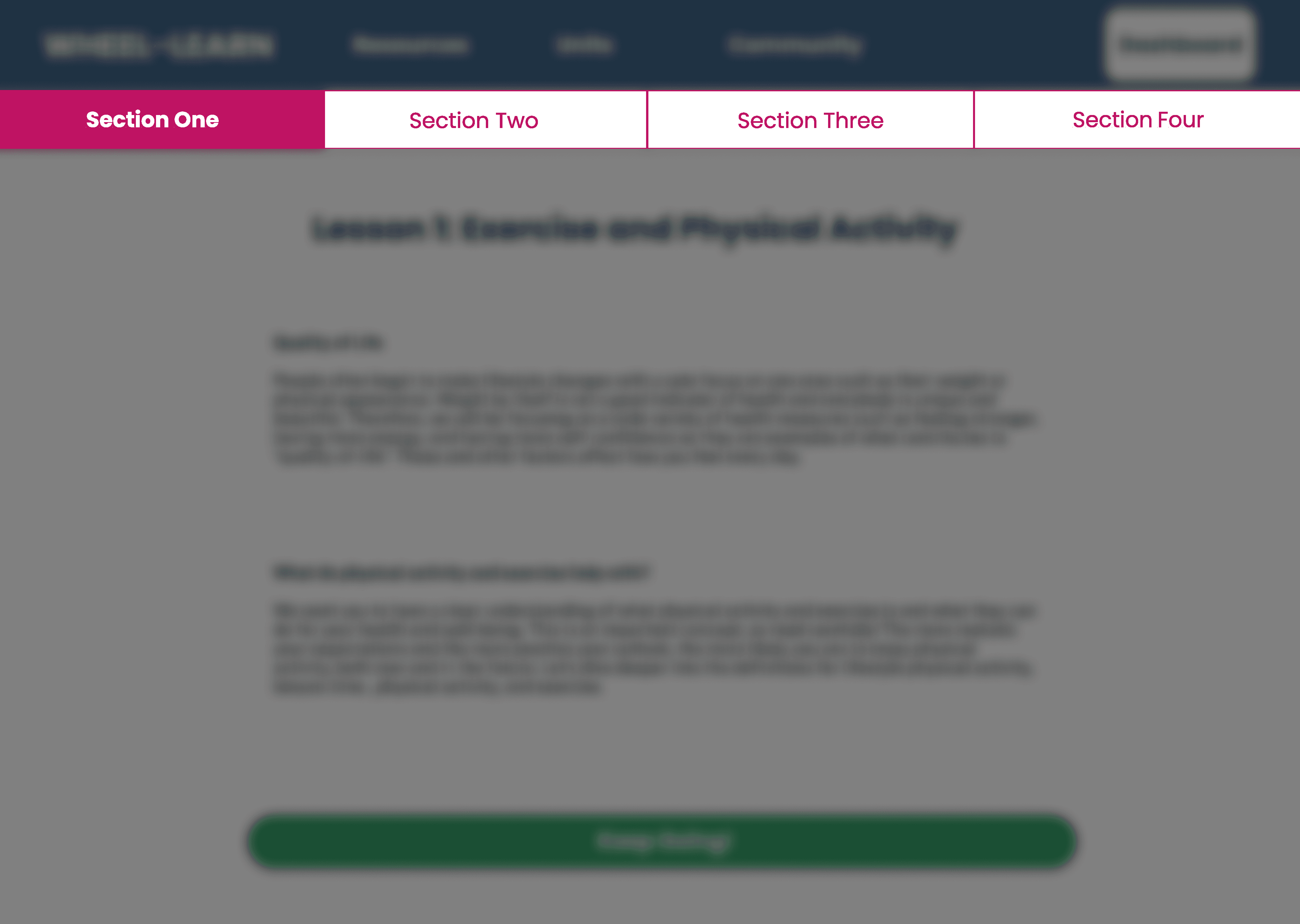 A mockup image that highlights pink navigation tabs at the top of the screen.