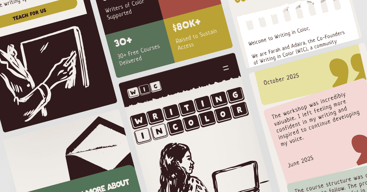 Writing In Color • Free Online Writing Courses for Writers of Color