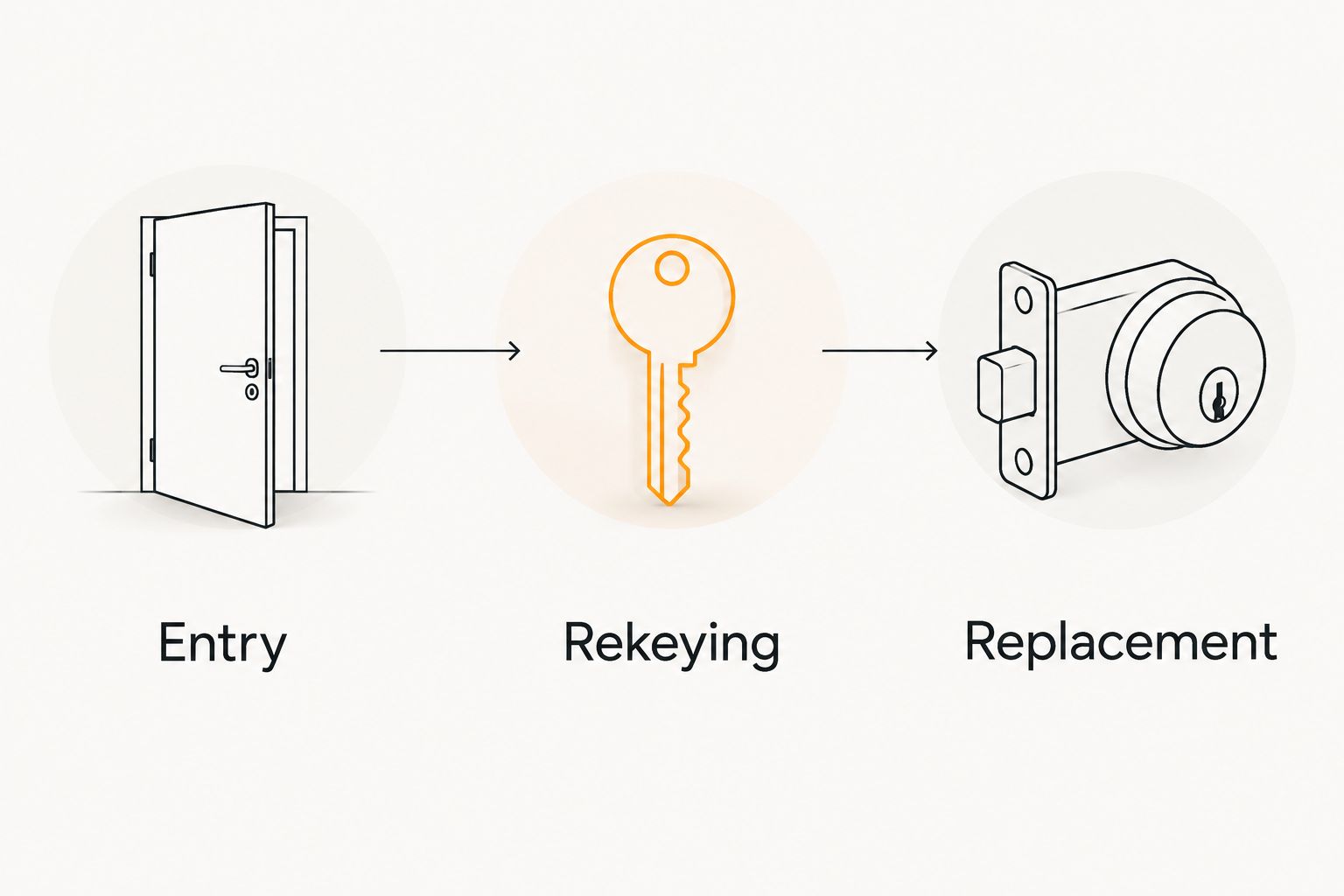 Three service choices: entry, rekeying, and lock replacement