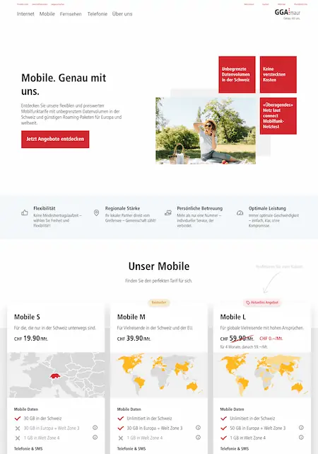 Webdesign vom Kunden "GGA Maur"