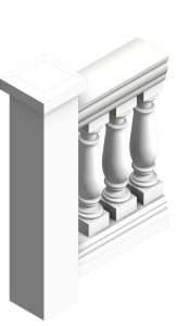 Architectural Mall 7x37 railing Revit 2020