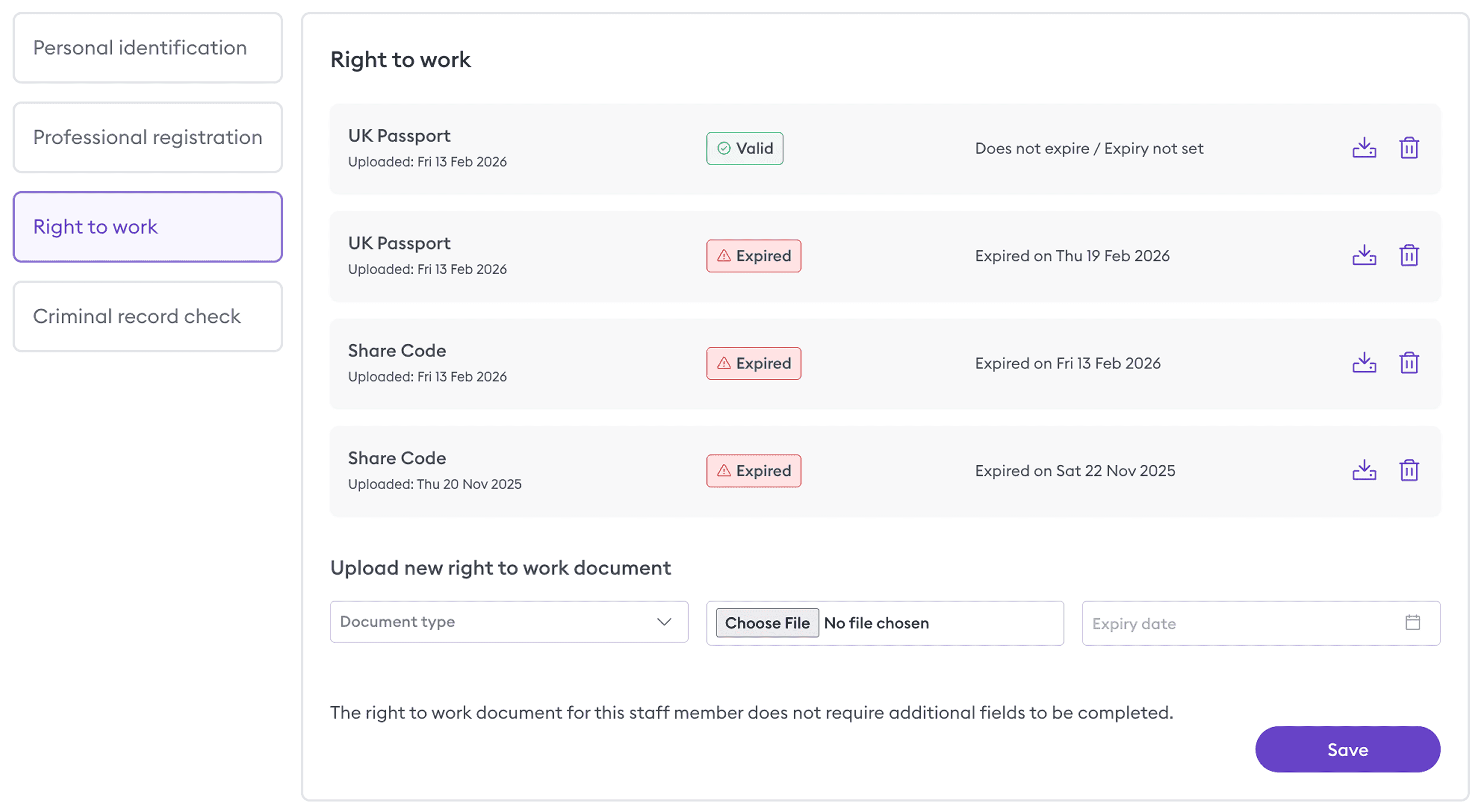 Florence compliance view