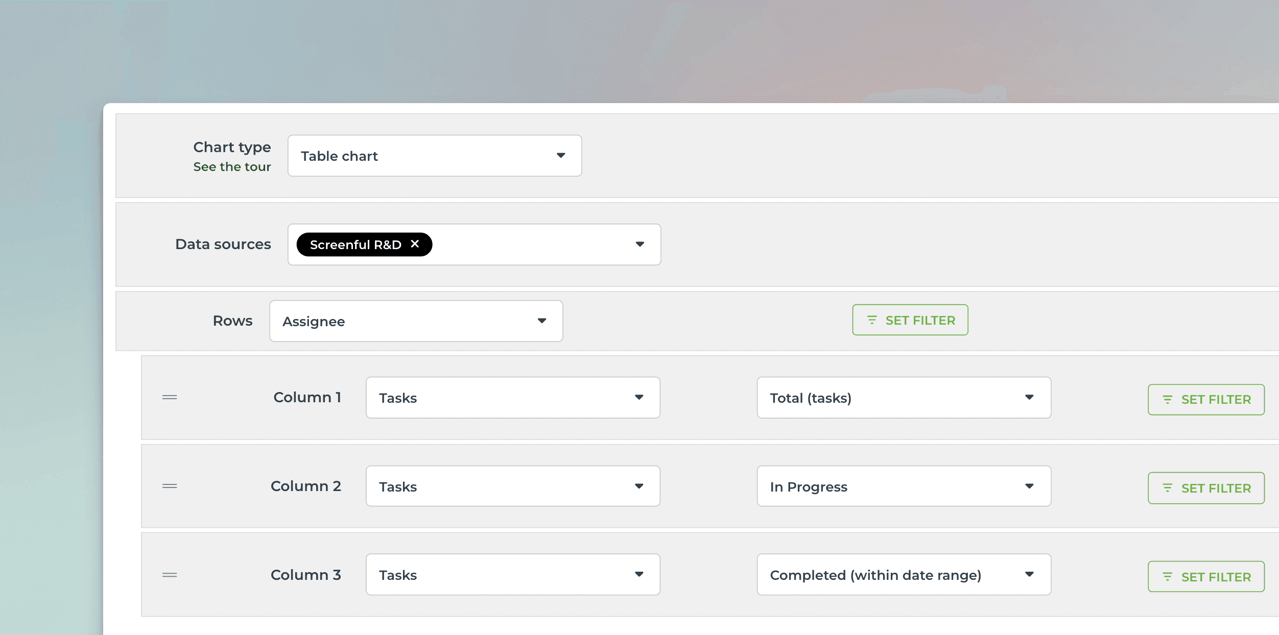 Adjust chart with the editor