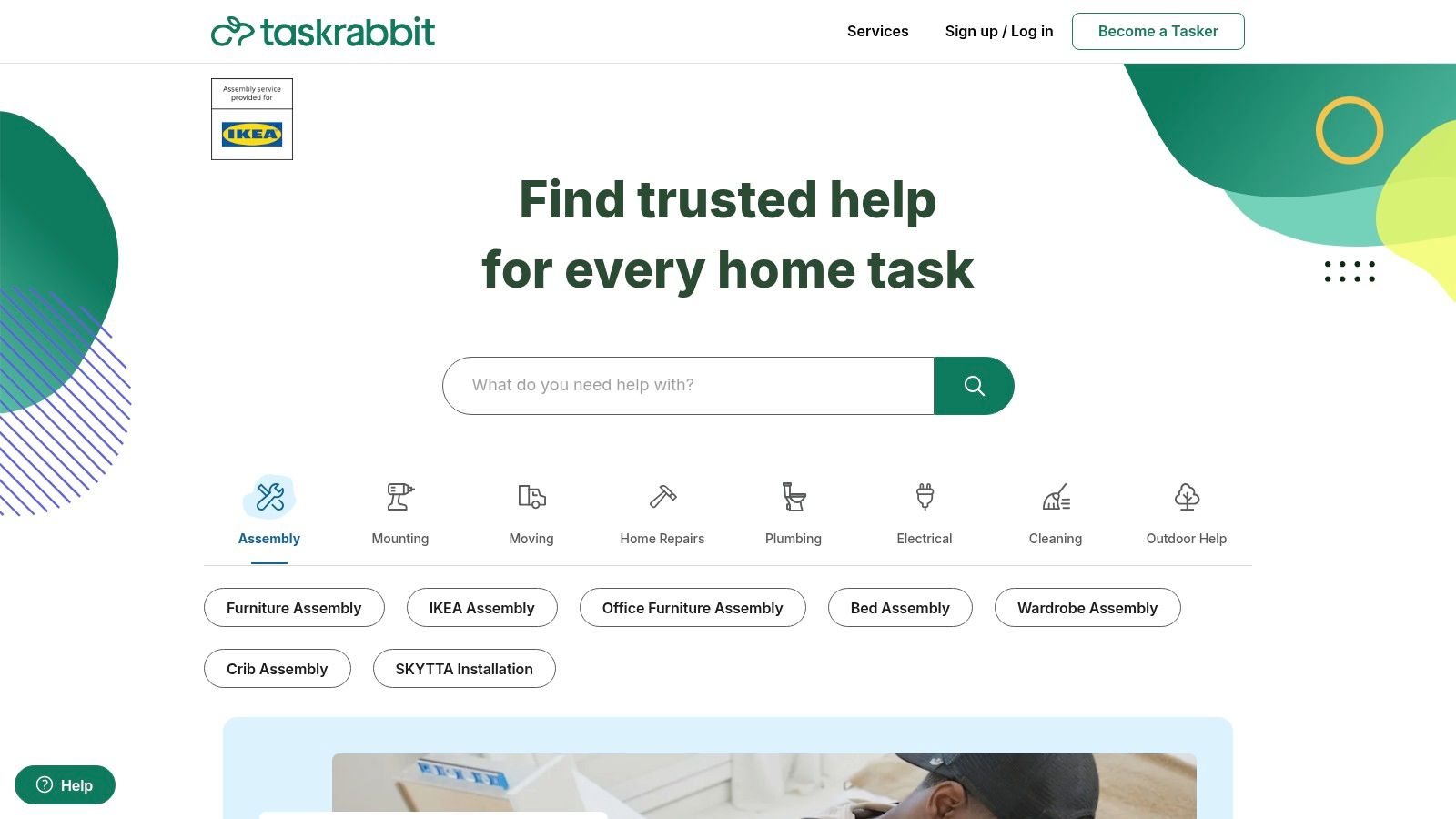 A person doing home services tasks, representing side hustle apps UK.