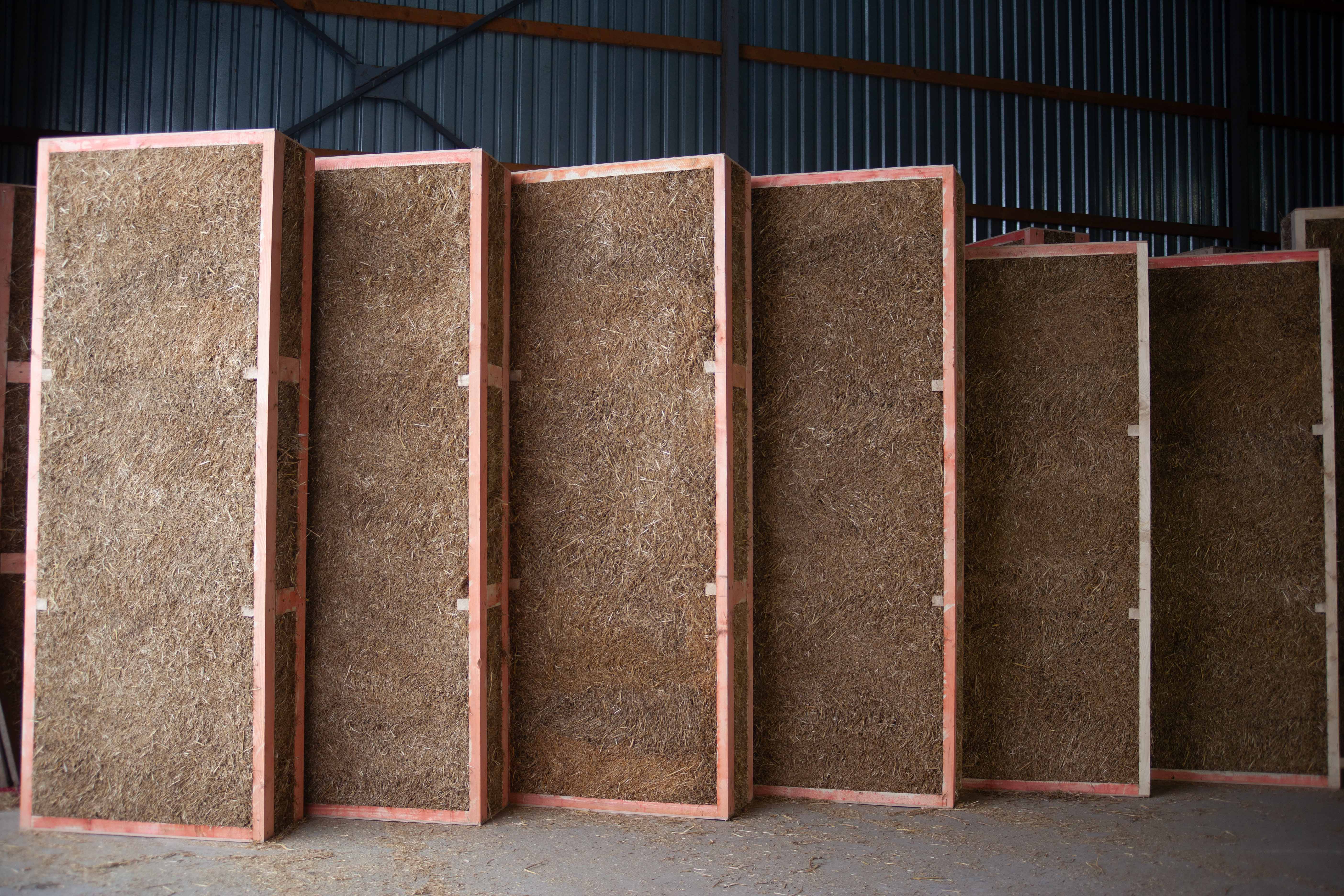 Production of straw panels