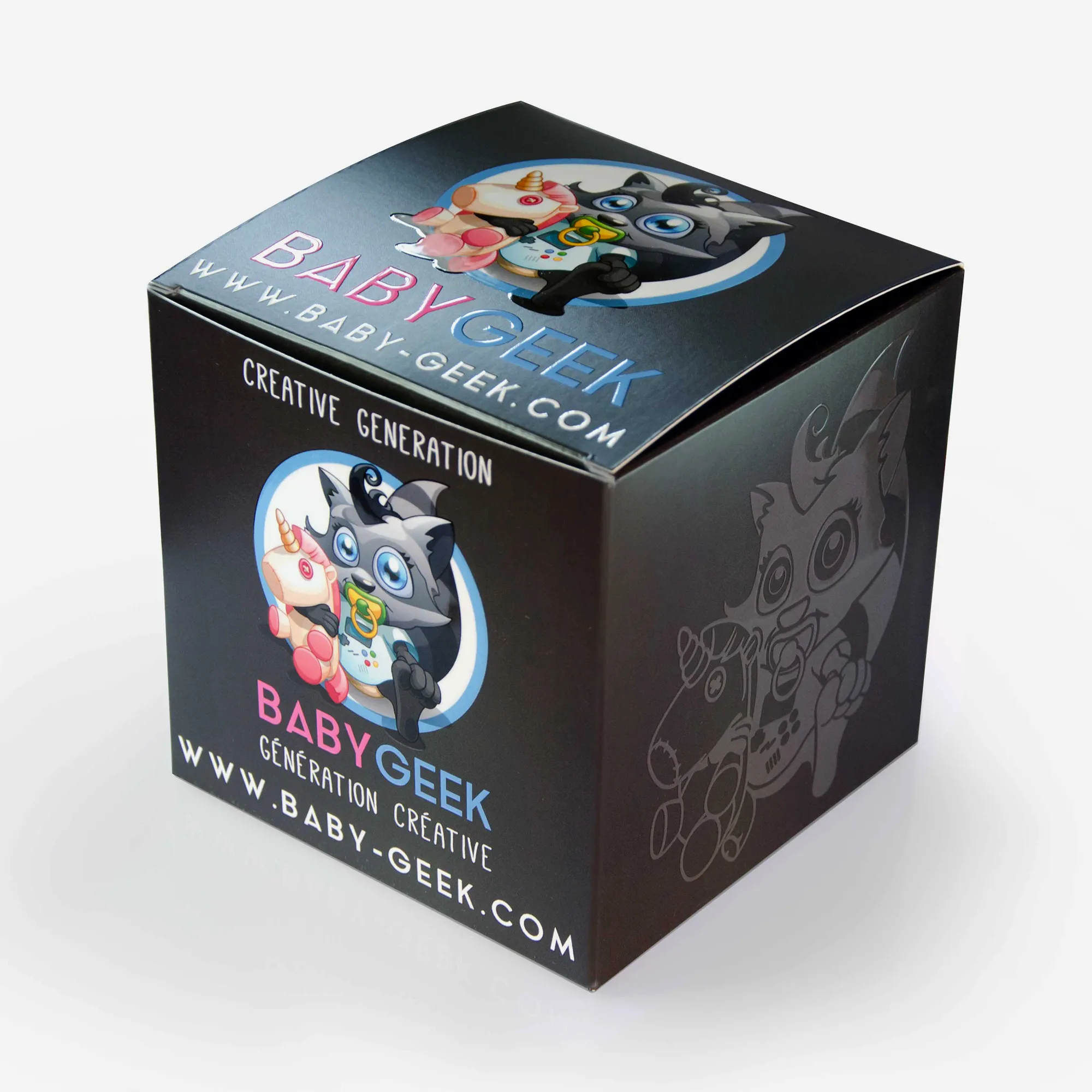 packaging boite textile bebe et enfant pour la marque baby geek