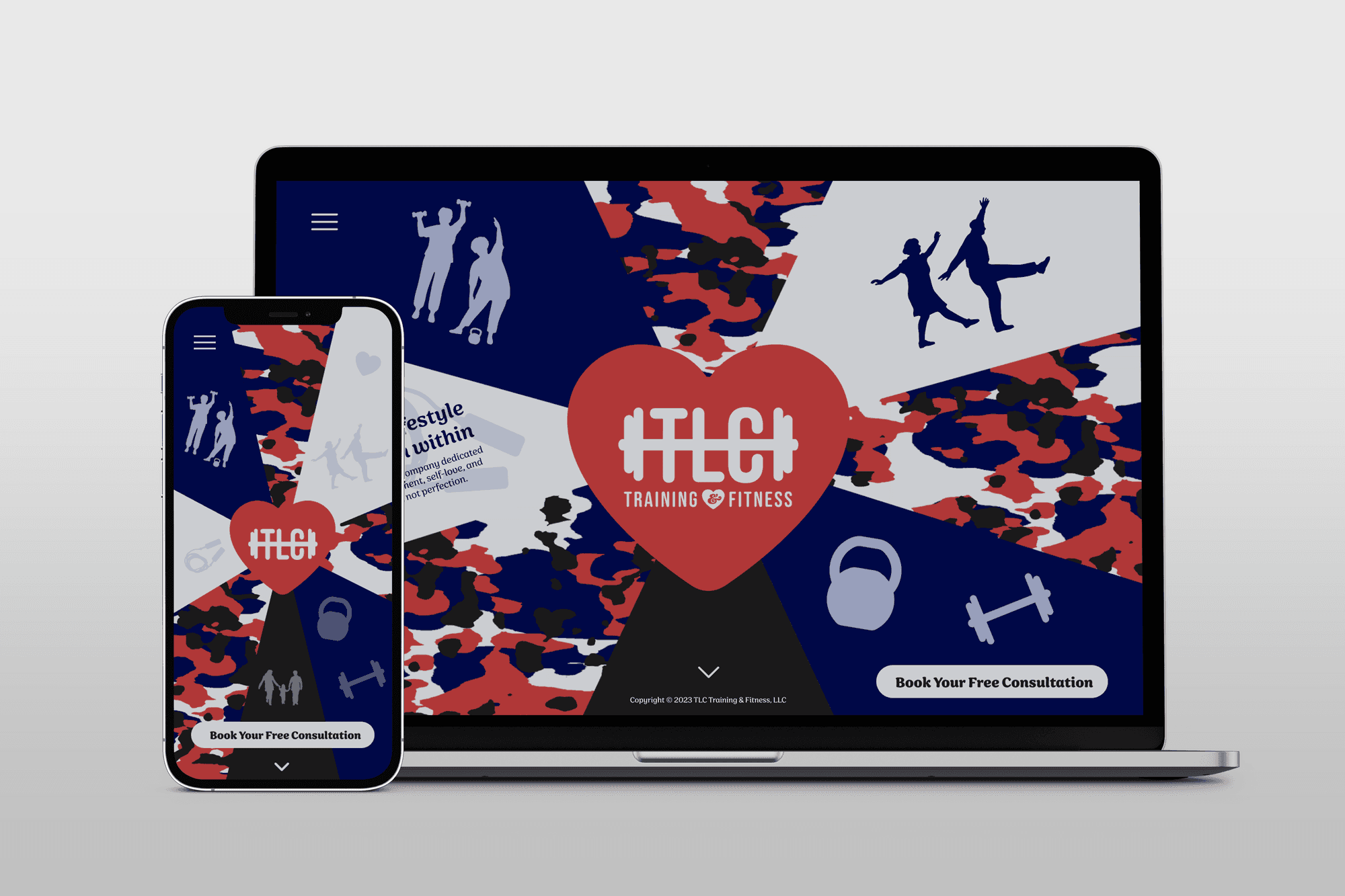 TLC Training and Fitness website mockup