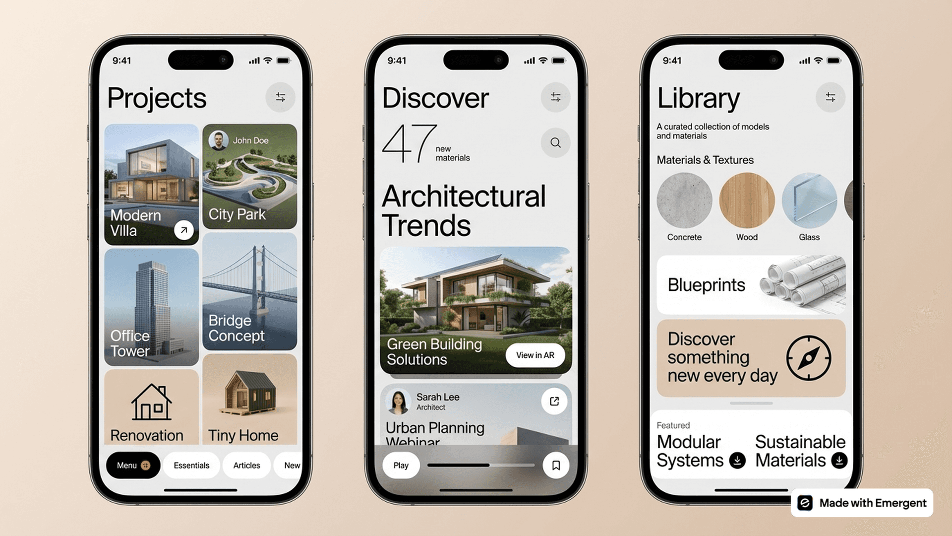3D Construction Design App Made With Emrergent