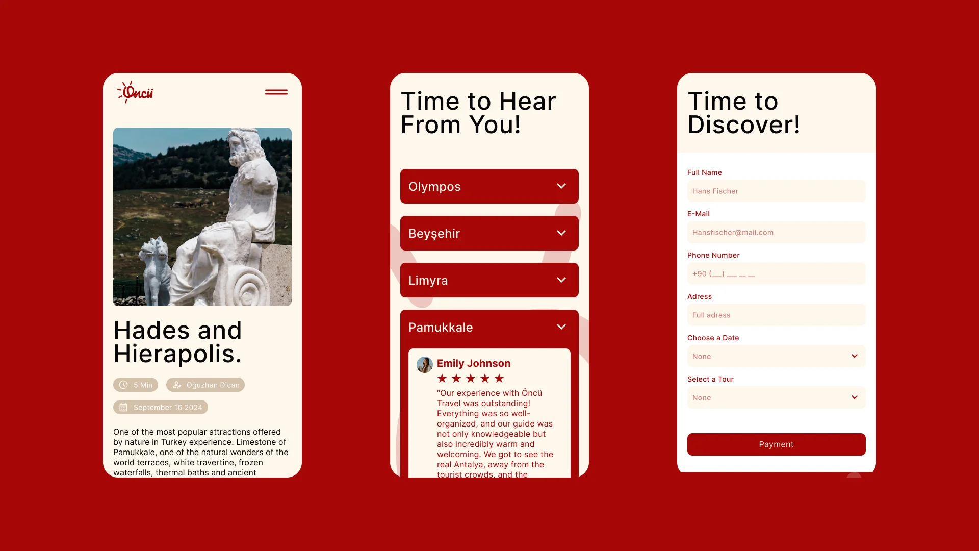 Oncu Travel Mobile website 2