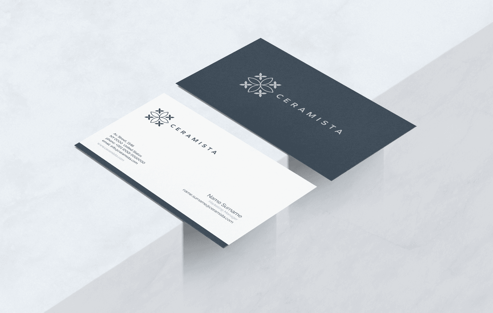 business card work example
