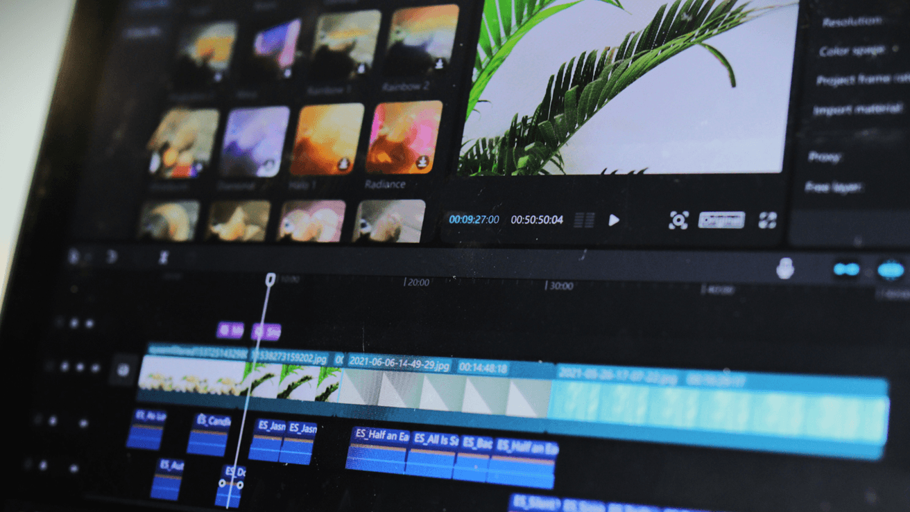 Screen showing video editing software timeline -  Short Form Video Production