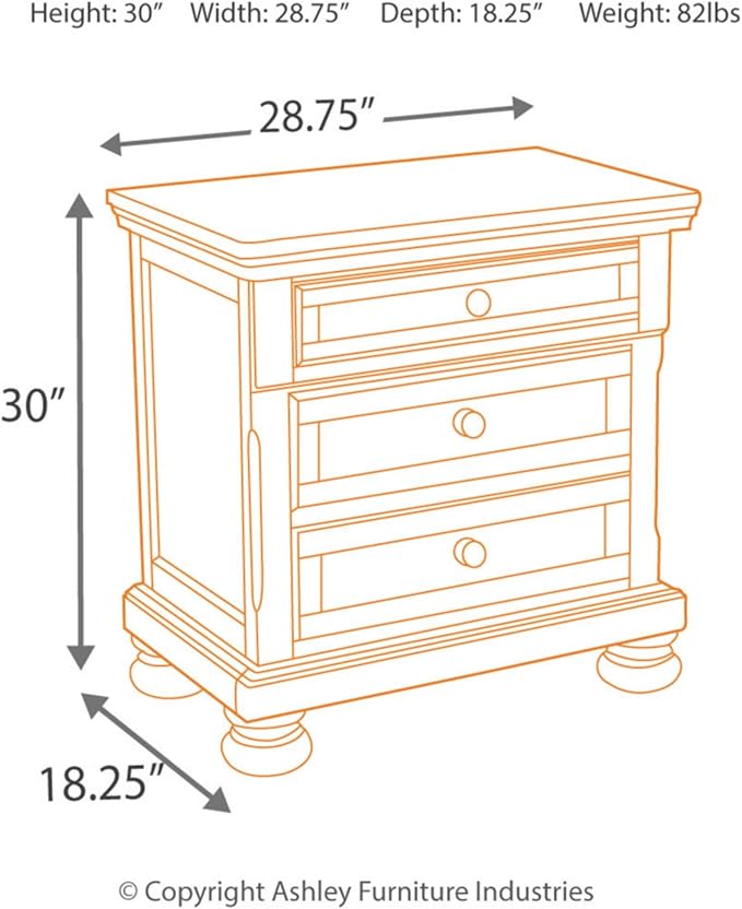 Elegant porter nightstand with ample storage space and a timeless design.