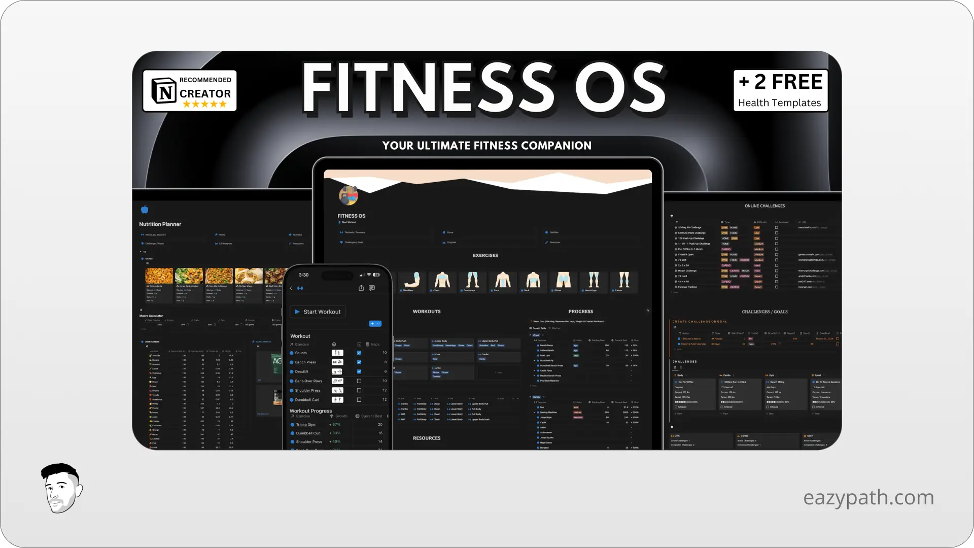 Fitness OS | Gym & Workout Progress Tracker Notion Template