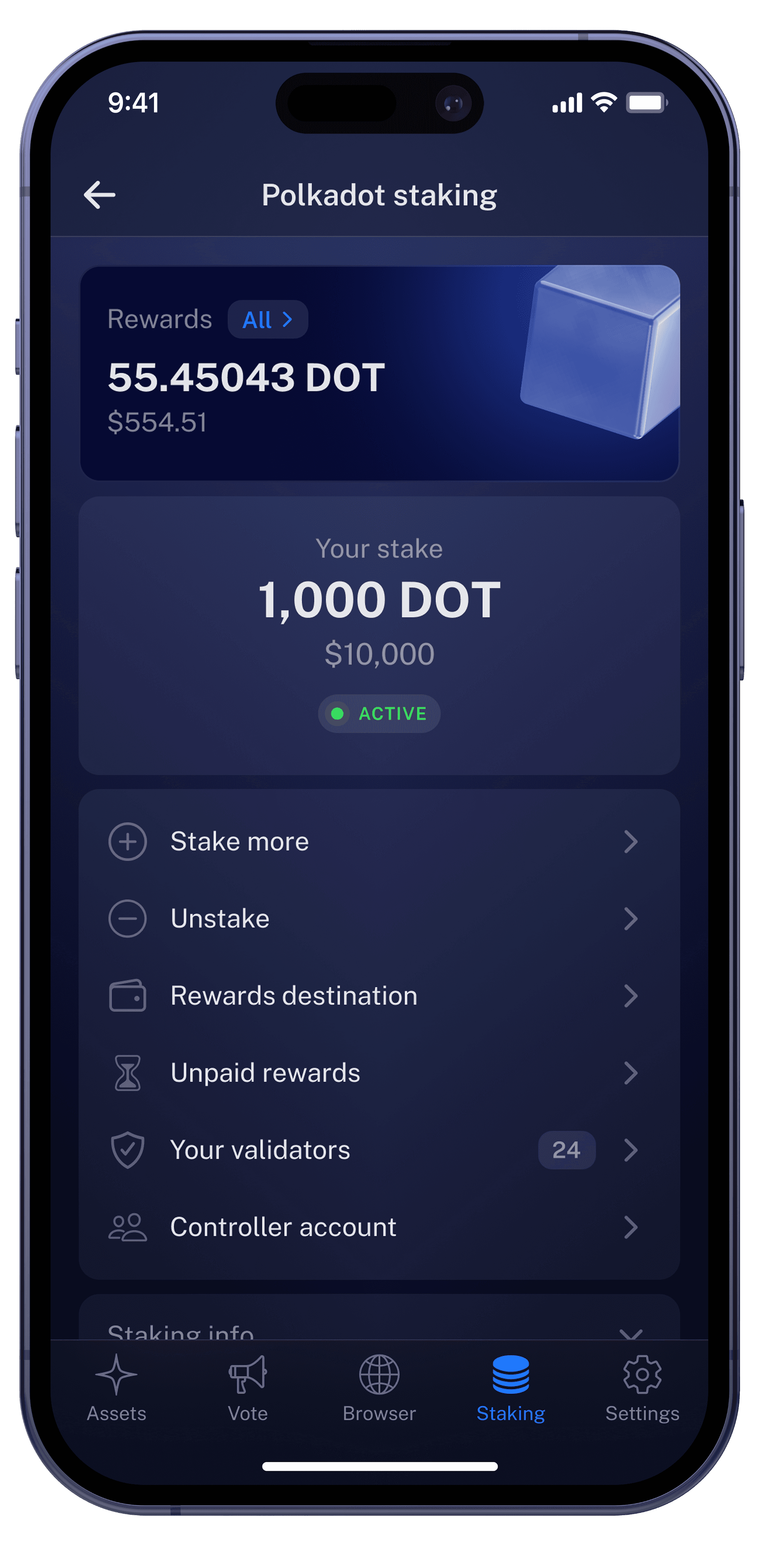 Stake & Earn Polkadot DOT crypto Token