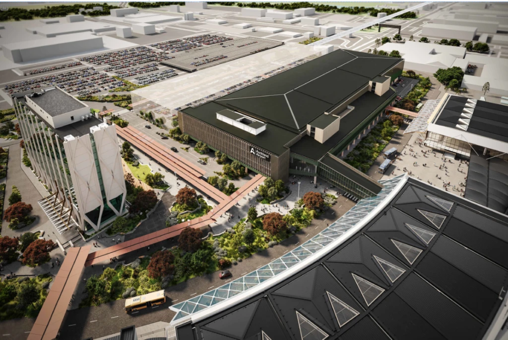 Aerial shot of Auckland Airport