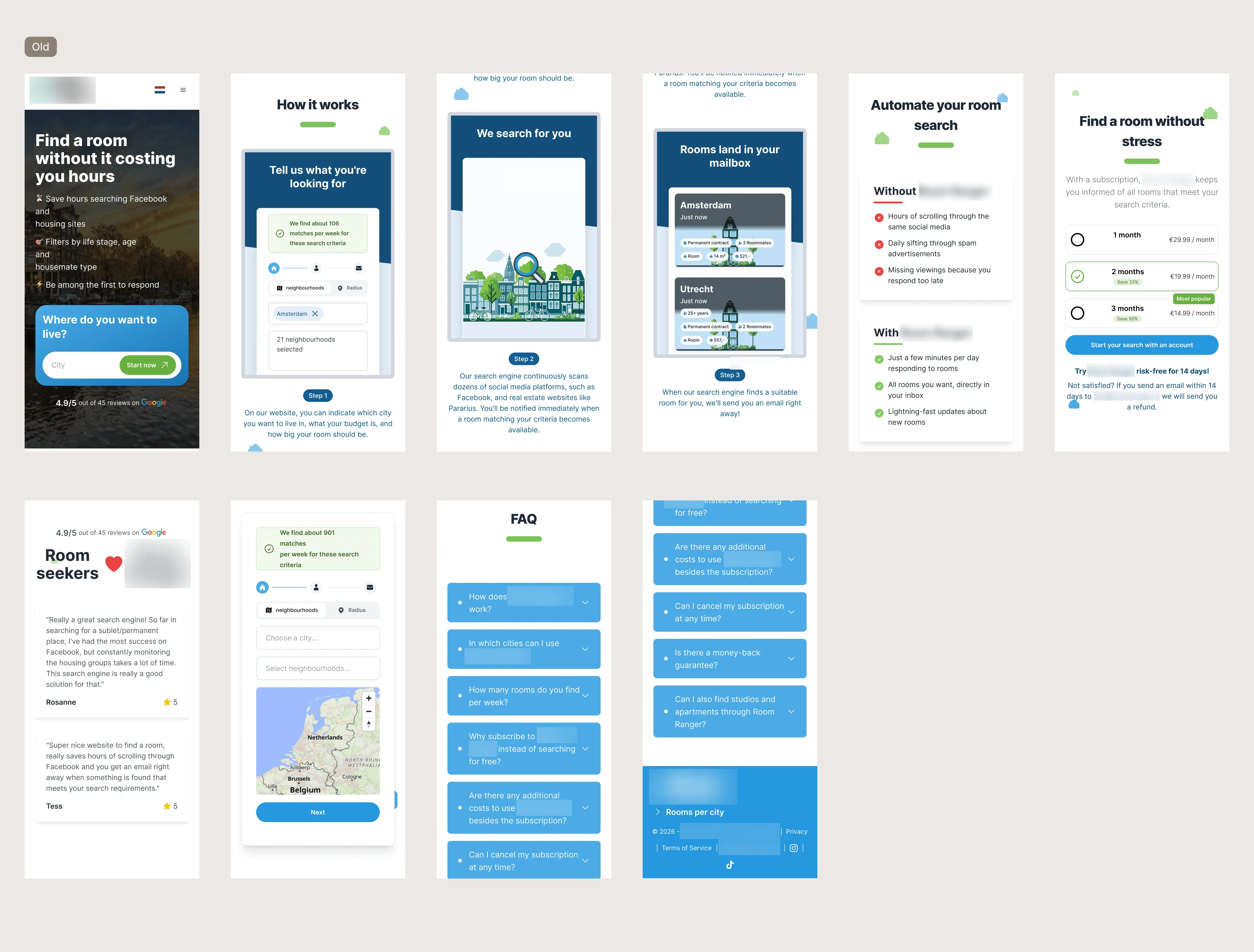 Old, CRO & UX audit, CRO driven redesign